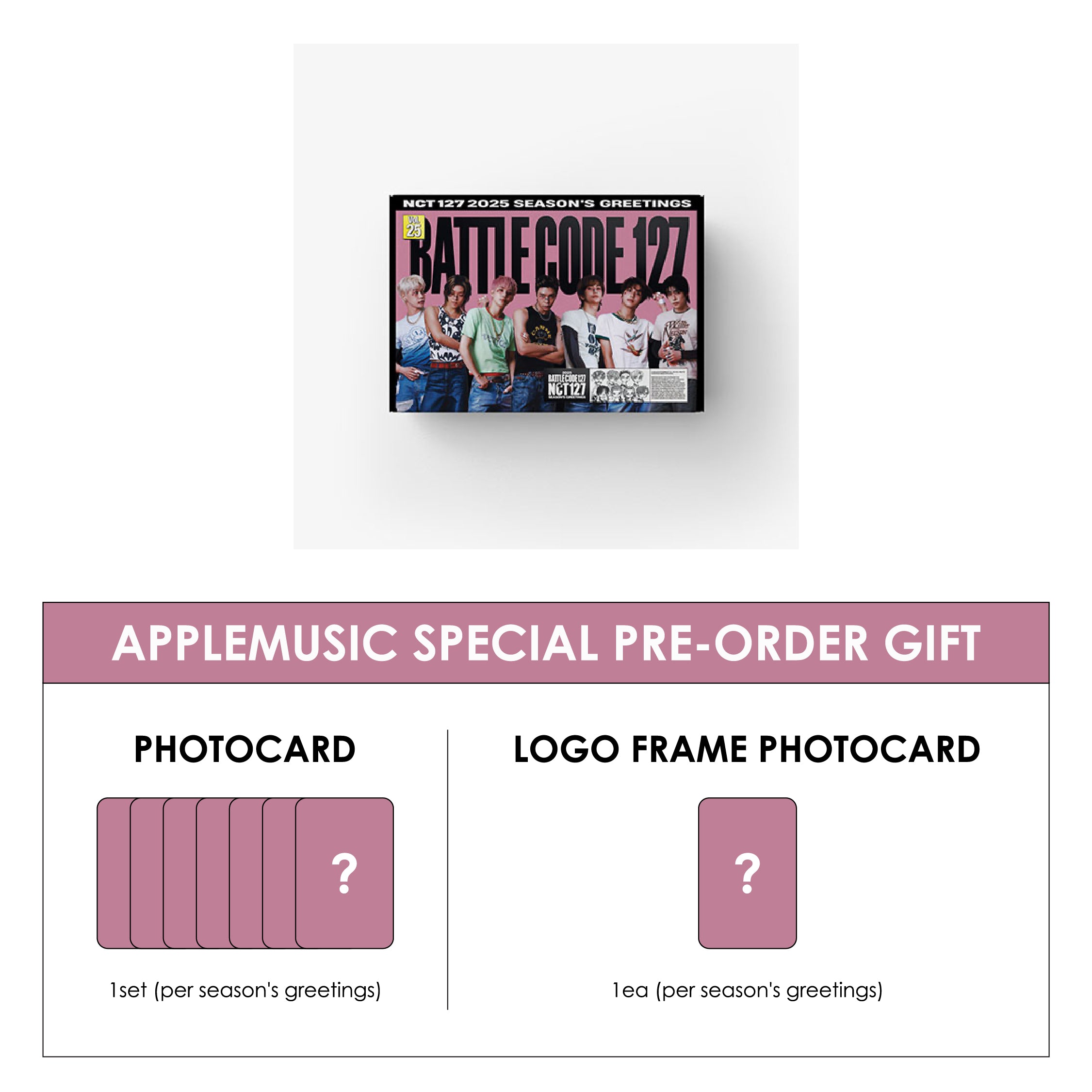 NCT 127 2025 SEASON'S GREETINGS + APPLEMUSIC PHOTOCARD (PREORDER