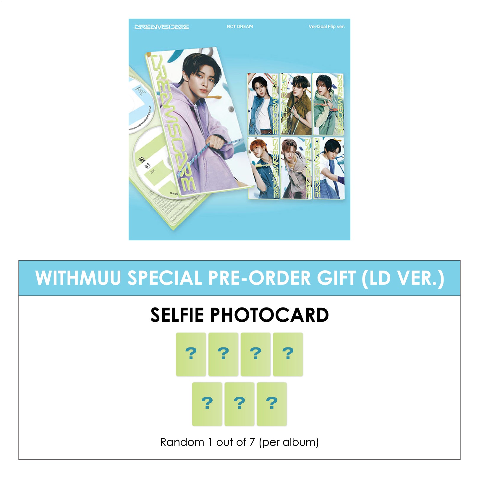NCT DREAM 4TH ALBUM - DREAMSCAPE (VERTICAL FLIP VER.) + WITHMUU PHOTOCARD (LD VER.)