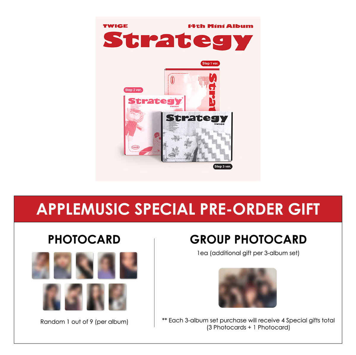TWICE 14TH MINI ALBUM - STRATEGY + APPLEMUSIC PHOTOCARD – SubK Shop
