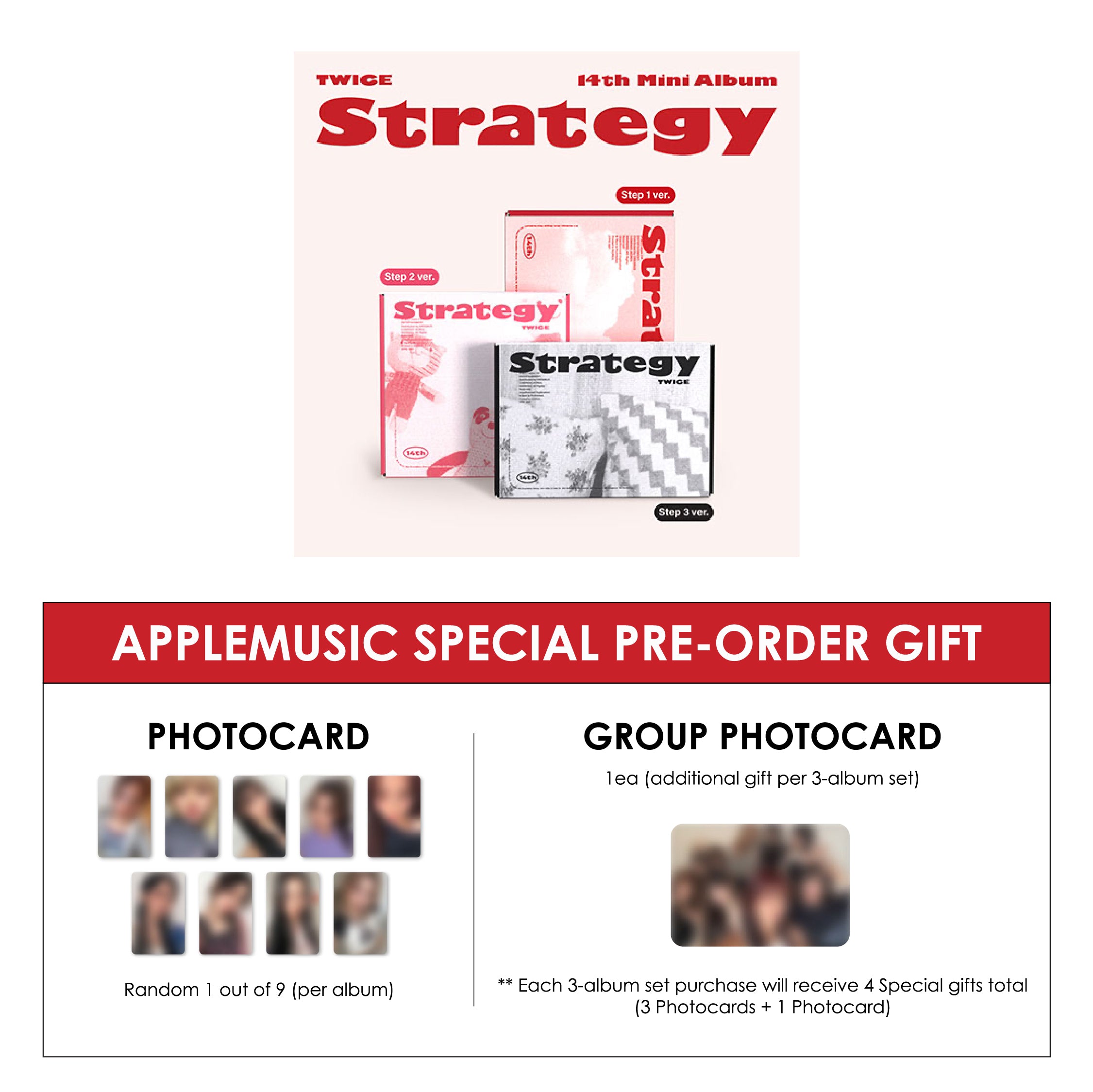 TWICE 14TH MINI ALBUM - STRATEGY + APPLEMUSIC PHOTOCARD