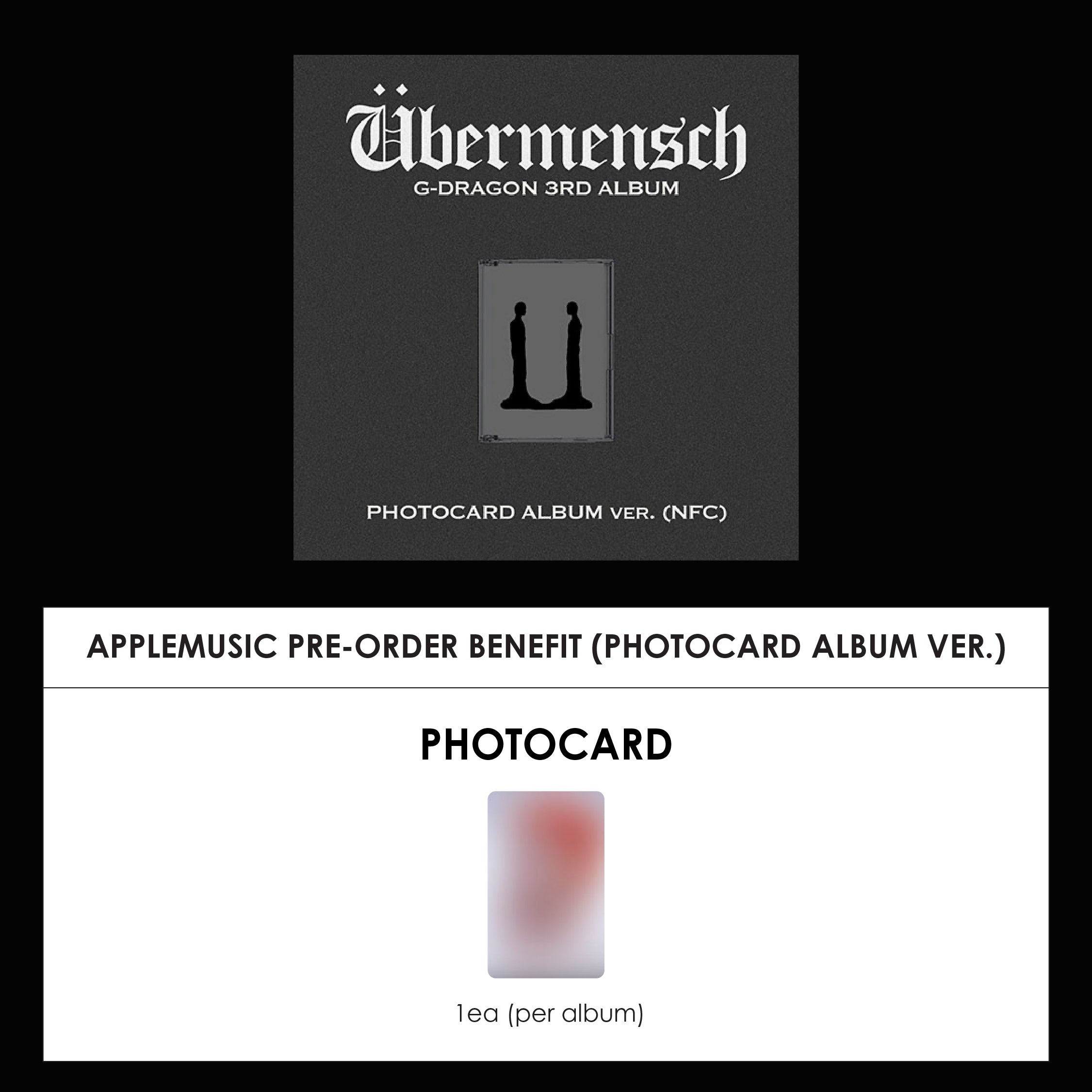 G-DRAGON 3RD ALBUM - ÜBERMENSCH (PHOTOCARD ALBUM VER.) + APPLEMUSIC PHOTOCARD