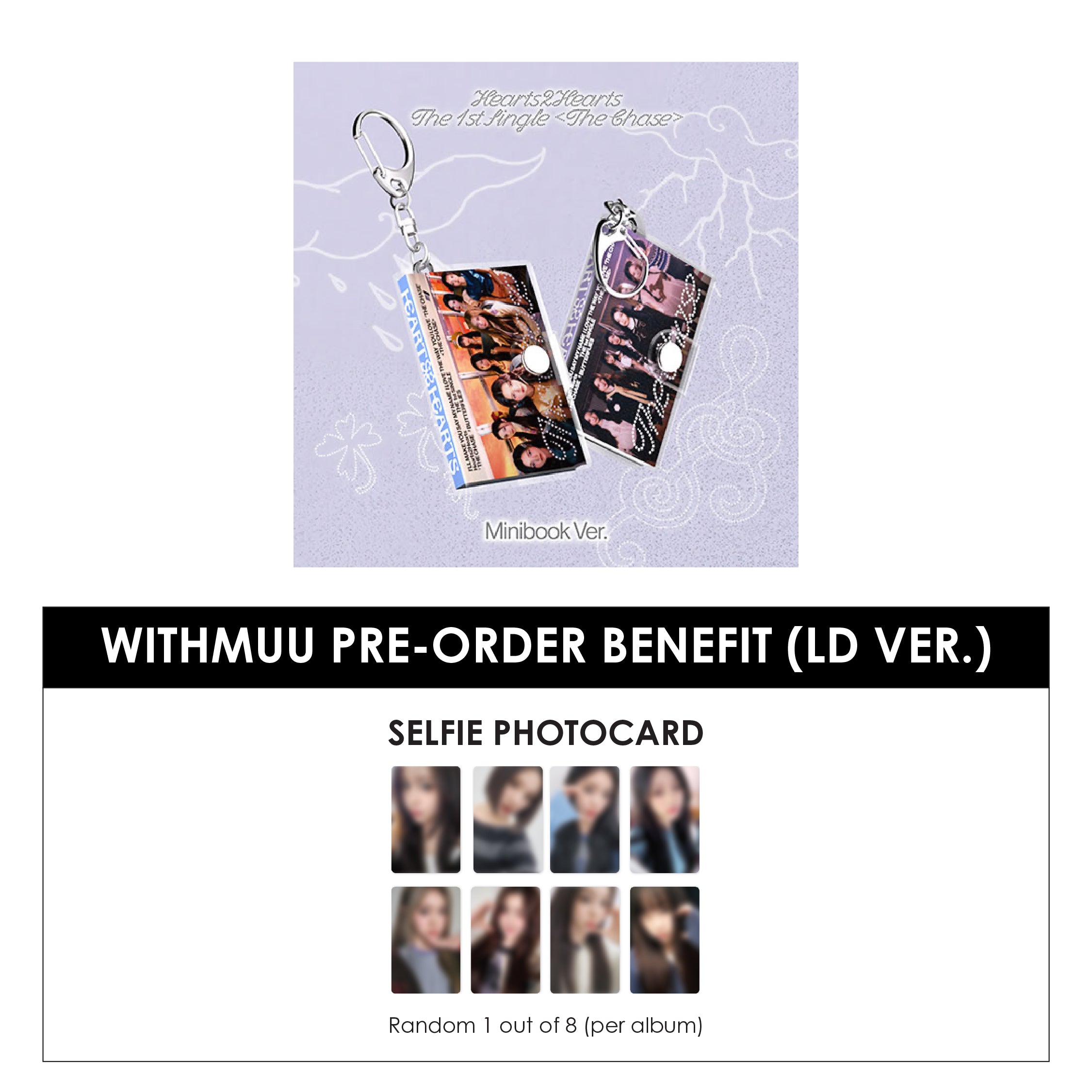 HEARTS2HEARTS 1ST SINGLE ALBUM - THE CHASE (MINI BOOK VER.) + WITHMUU PHOTOCARD (LD VER.)