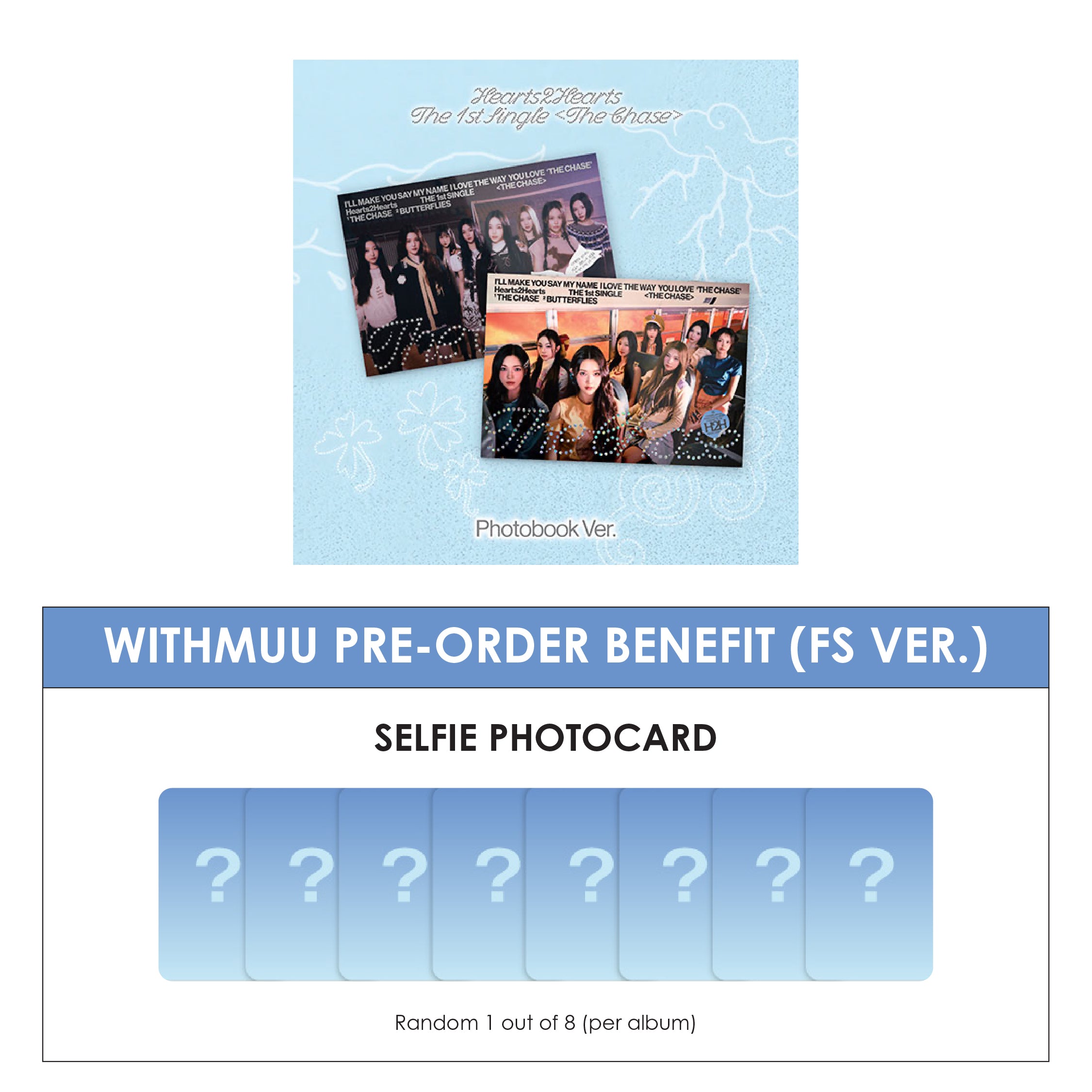 HEARTS2HEARTS 1ST SINGLE ALBUM - THE CHASE (PHOTOBOOK VER.) + WITHMUU PHOTOCARD (FS VER.)
