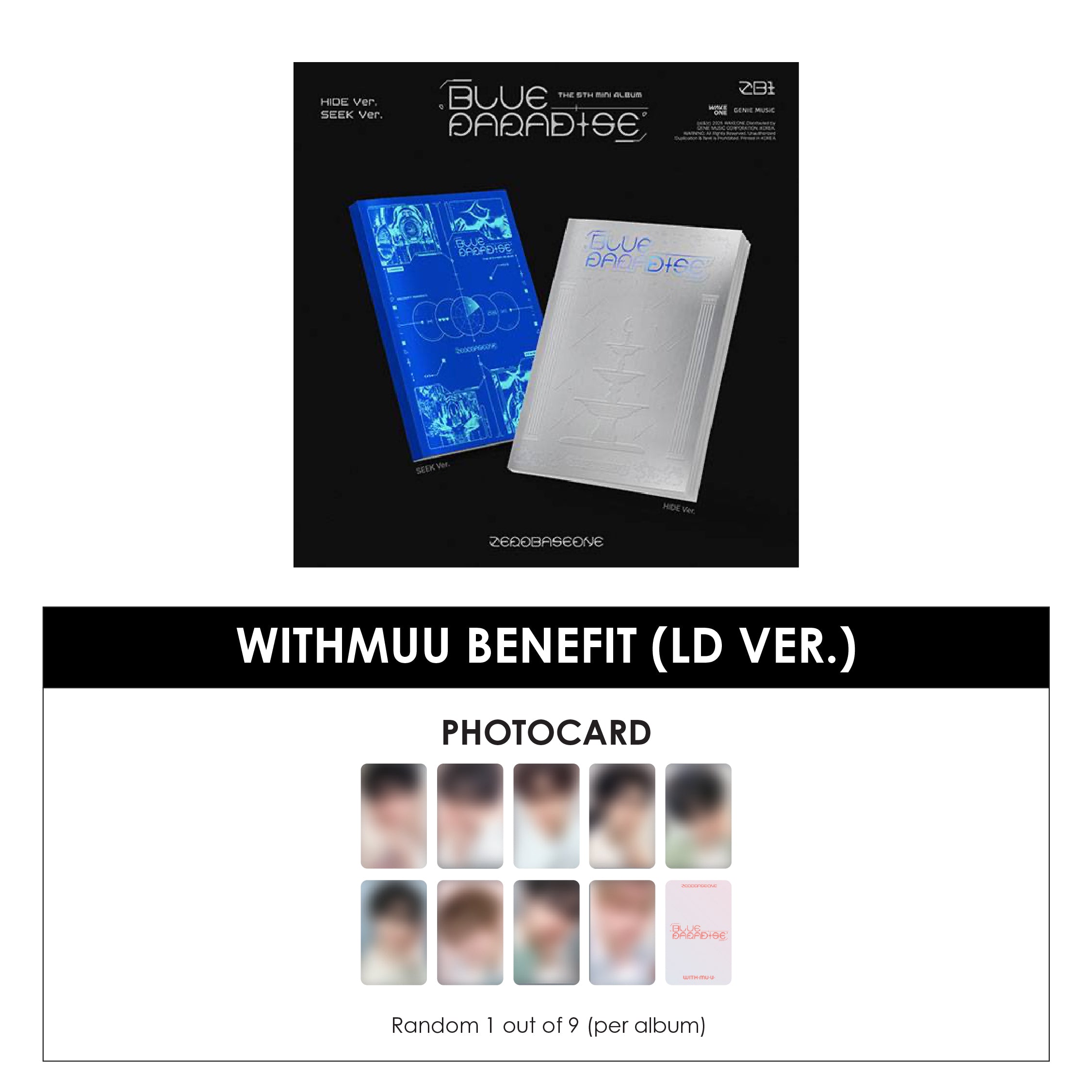 ZEROBASEONE 5TH MINI ALBUM - BLUE PARADISE + WITHMUU PHOTOCARD (LD VER.)