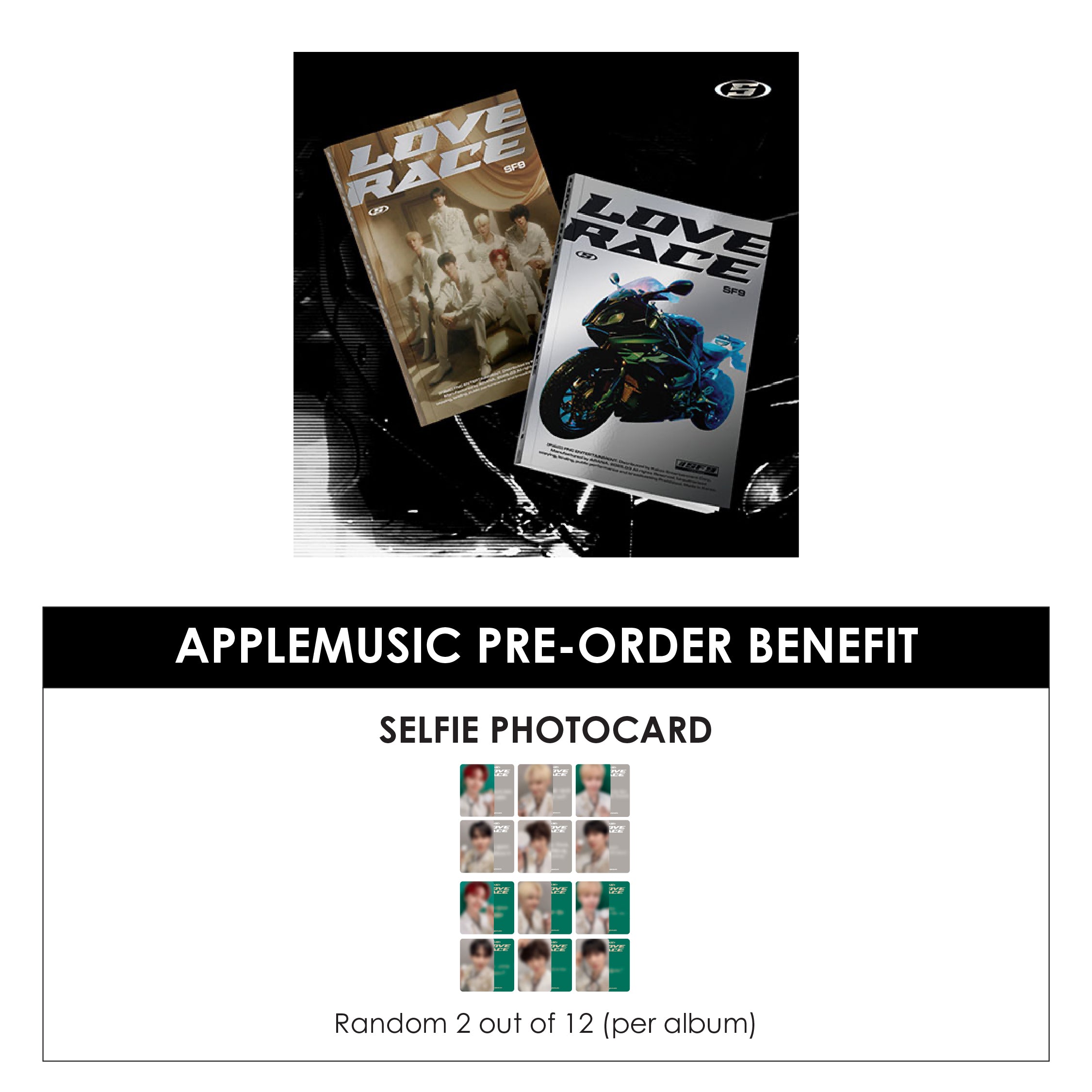 SF9 15TH MINI ALBUM - LOVE RACE + APPLEMUSIC PHOTOCARD