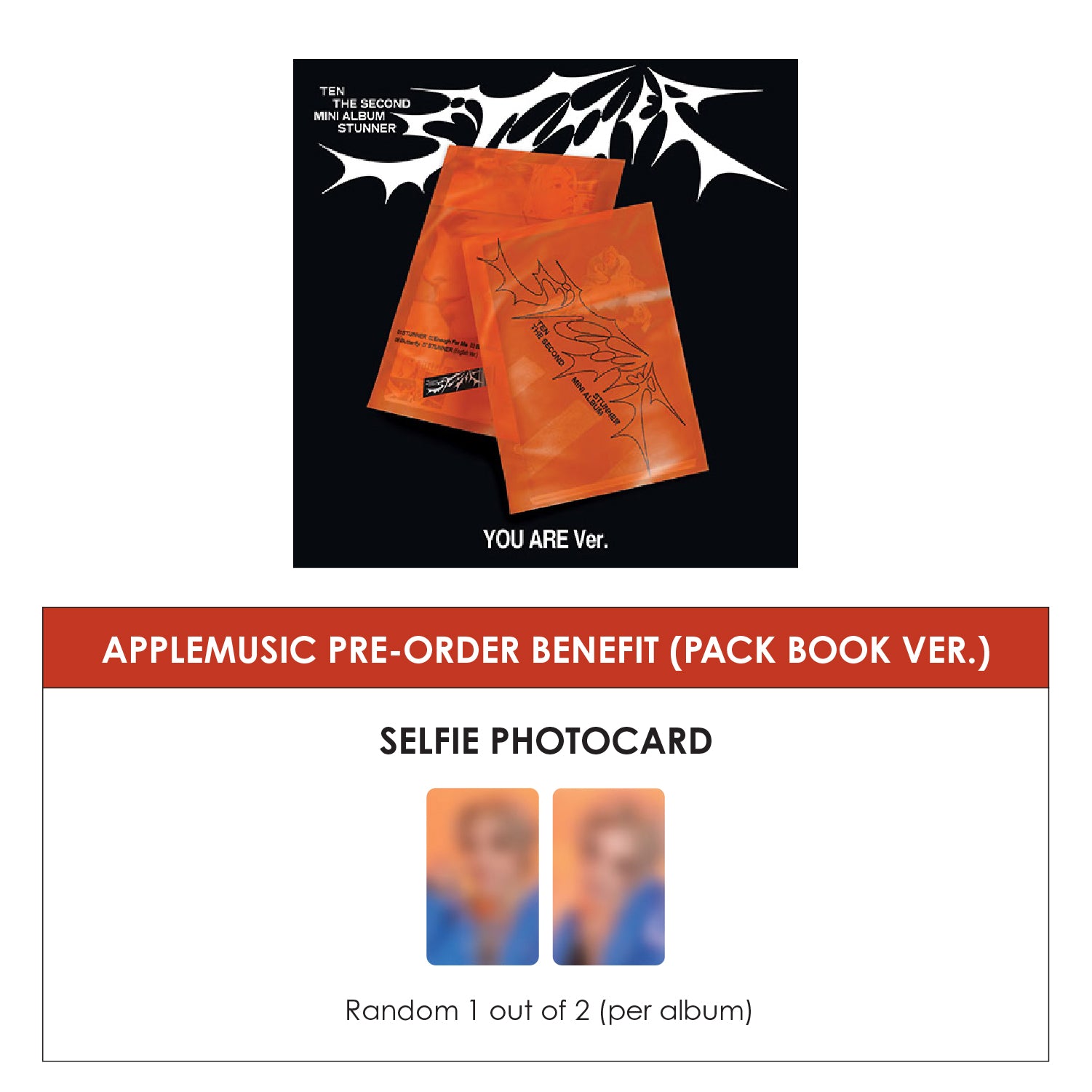 TEN 2ND MINI ALBUM - STUNNER (YOU ARE VER.) + APPLEMUSIC PHOTOCARD