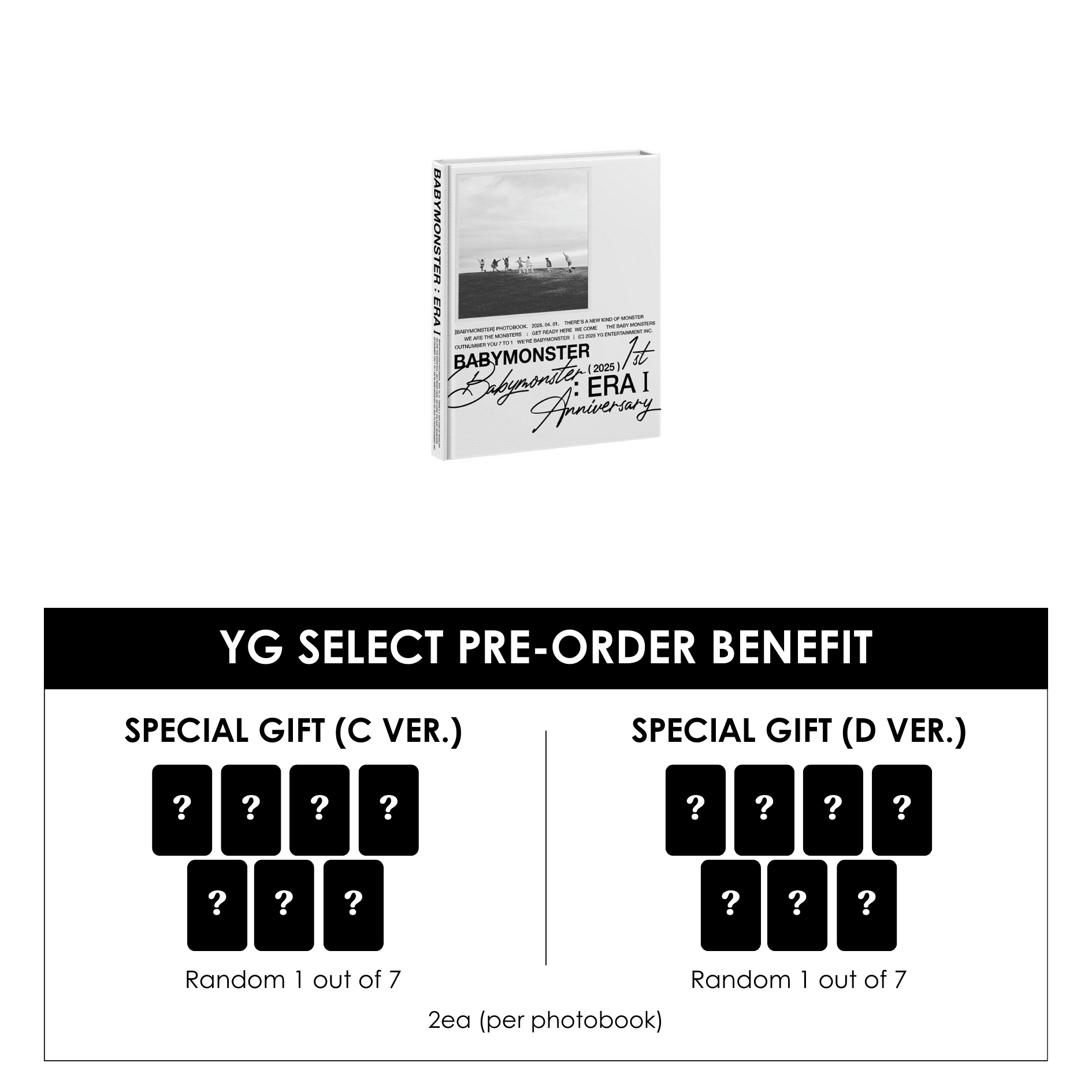 BABYMONSTER 1ST ANNIVERSARY PHOTOBOOK - BABYMONSTER : ERA I 1ST + YG SELECT SPECIAL GIFT (PRE-ORDER)