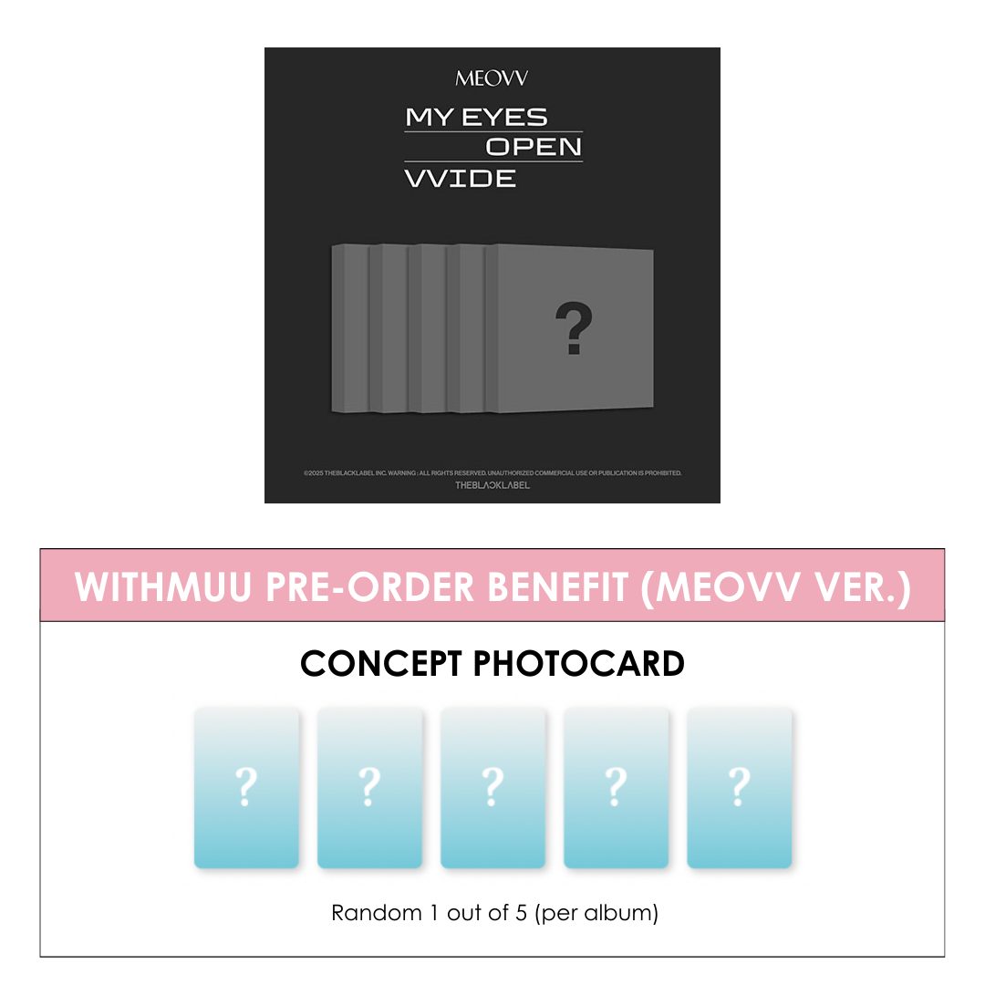 MEOVV 1ST EP ALBUM - MY EYES OPEN VVIDE (MEOVV VER.) + WITHMUU PHOTOCARD (PRE-ORDER)
