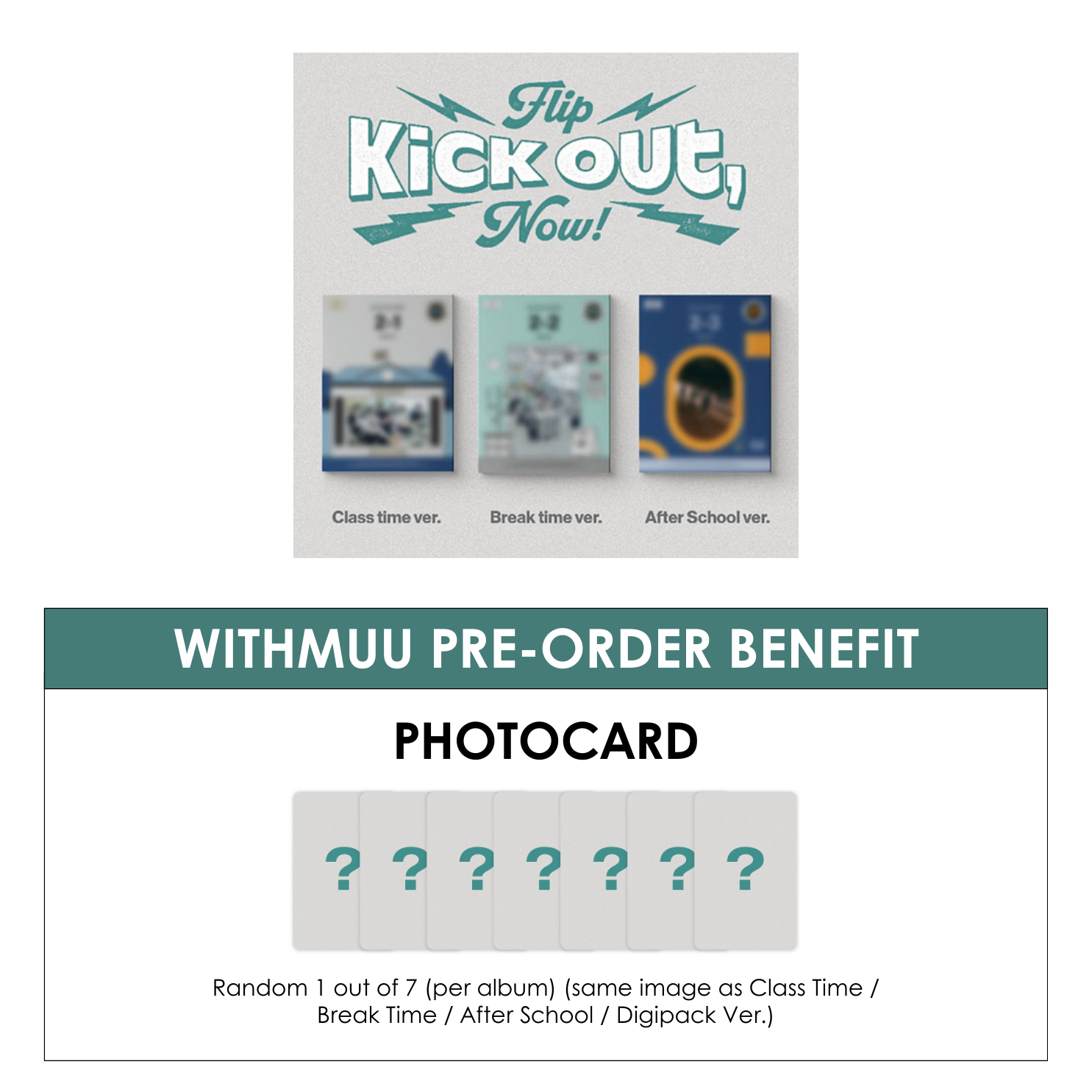 KICKFLIP 2ND MINI ALBUM - KICK OUT, FLIP NOW! + WITHMUU PHOTOCARD (PRE-ORDER)
