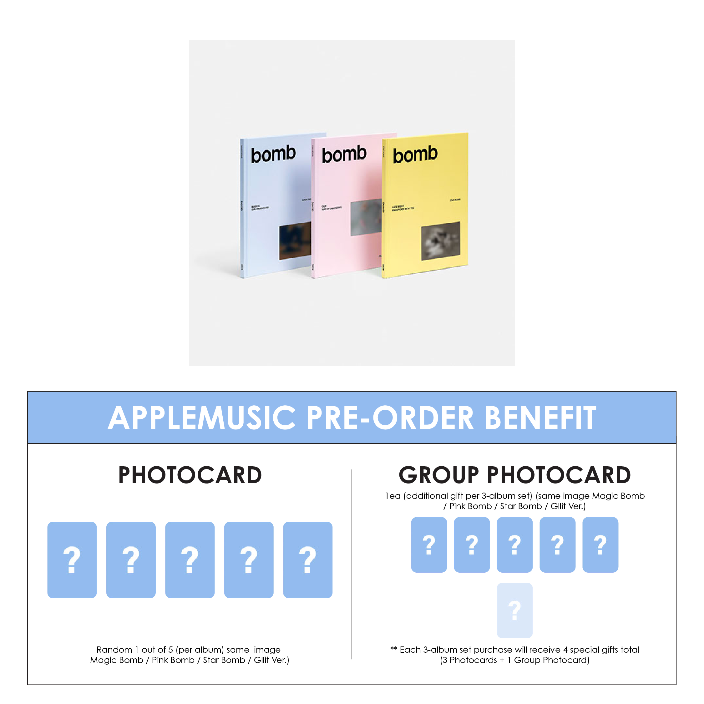 ILLIT 3RD MINI ALBUM - BOMB + APPLEMUSIC PHOTOCARD (PRE-ORDER)