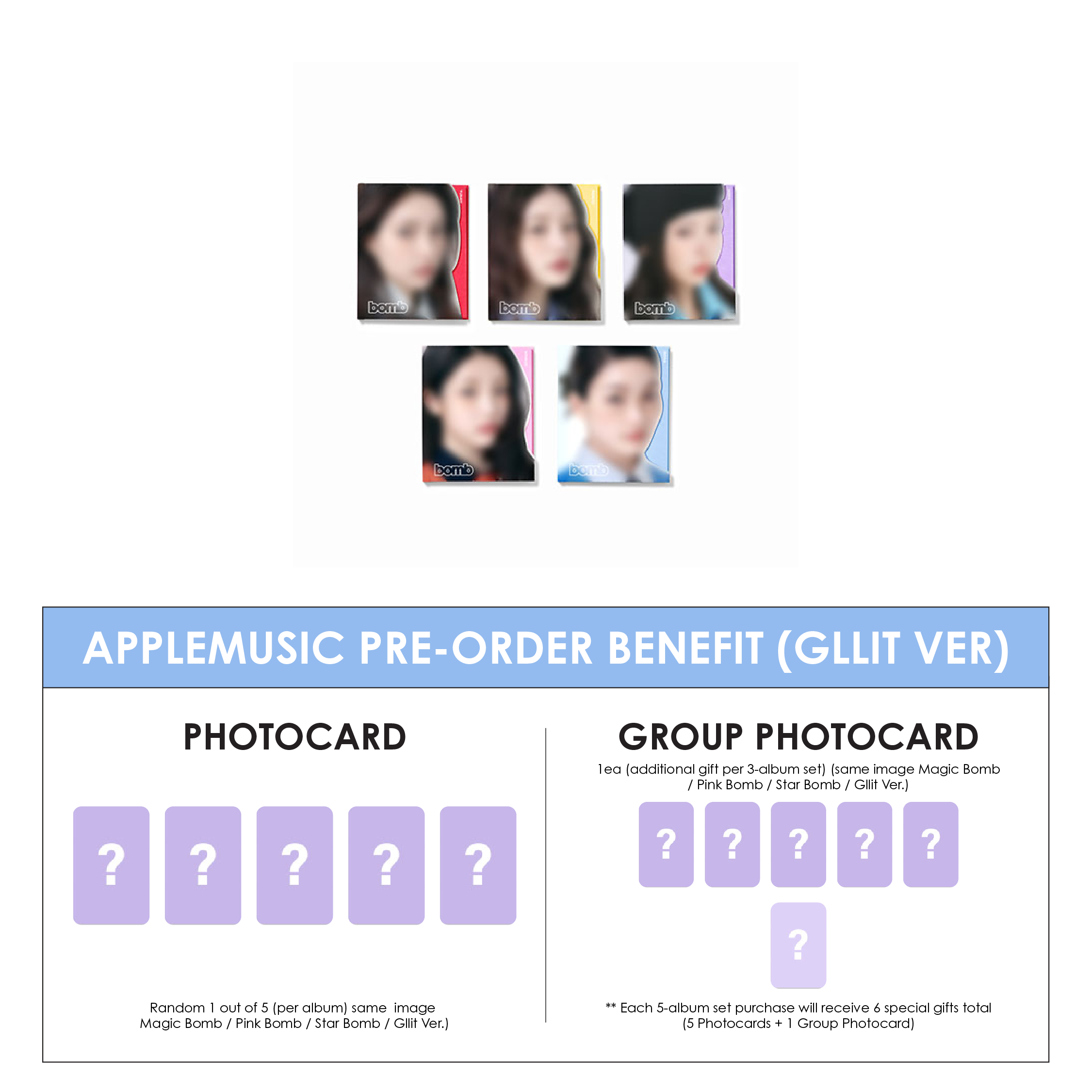 ILLIT 3RD MINI ALBUM - BOMB (GLLIT VER.) + APPLEMUSIC PHOTOCARD (PRE-ORDER)