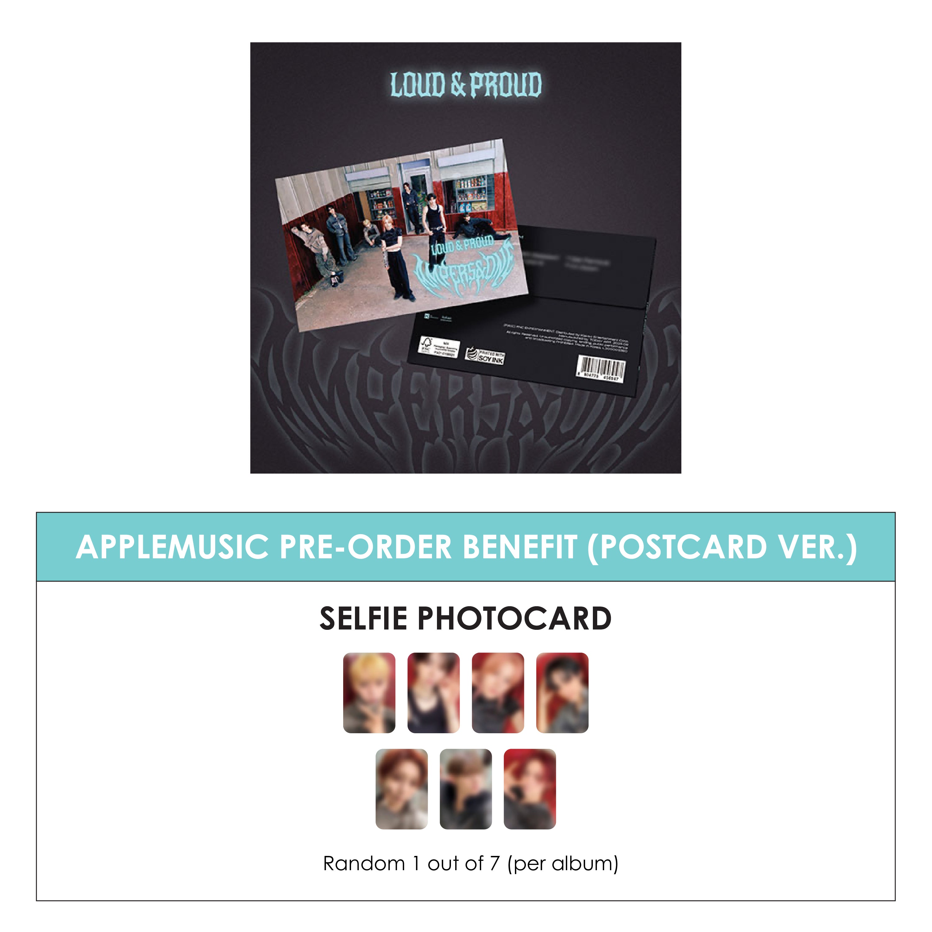 AMPERS&ONE 3RD MINI ALBUM - LOUD & PROUD (POSTCARD VER.) + APPLEMUSIC PHOTOCARD (PRE-ORDER)