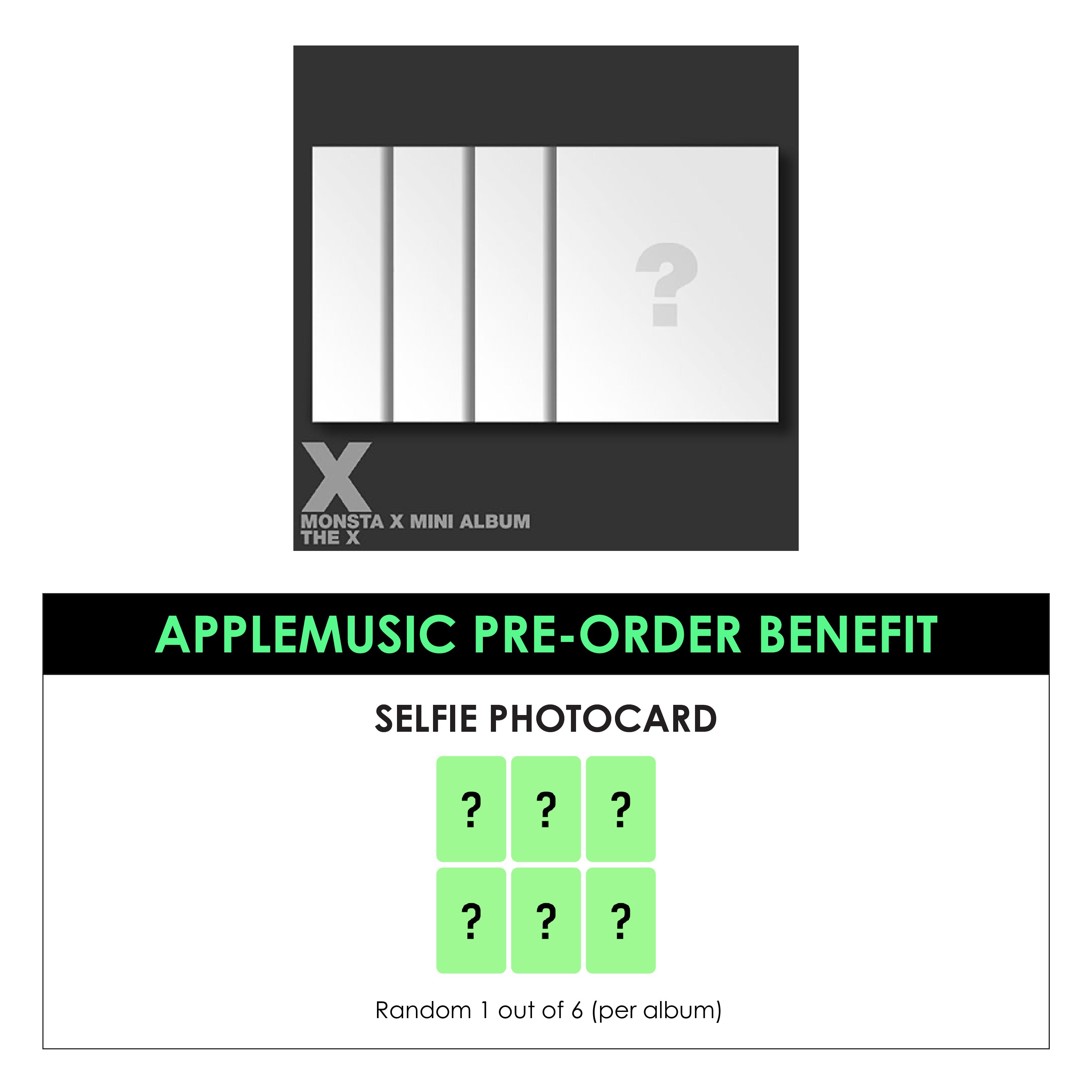 MONSTA X MINI ALBUM - THE X + APPLEMUSIC PHOTOCARD (PRE-ORDER)