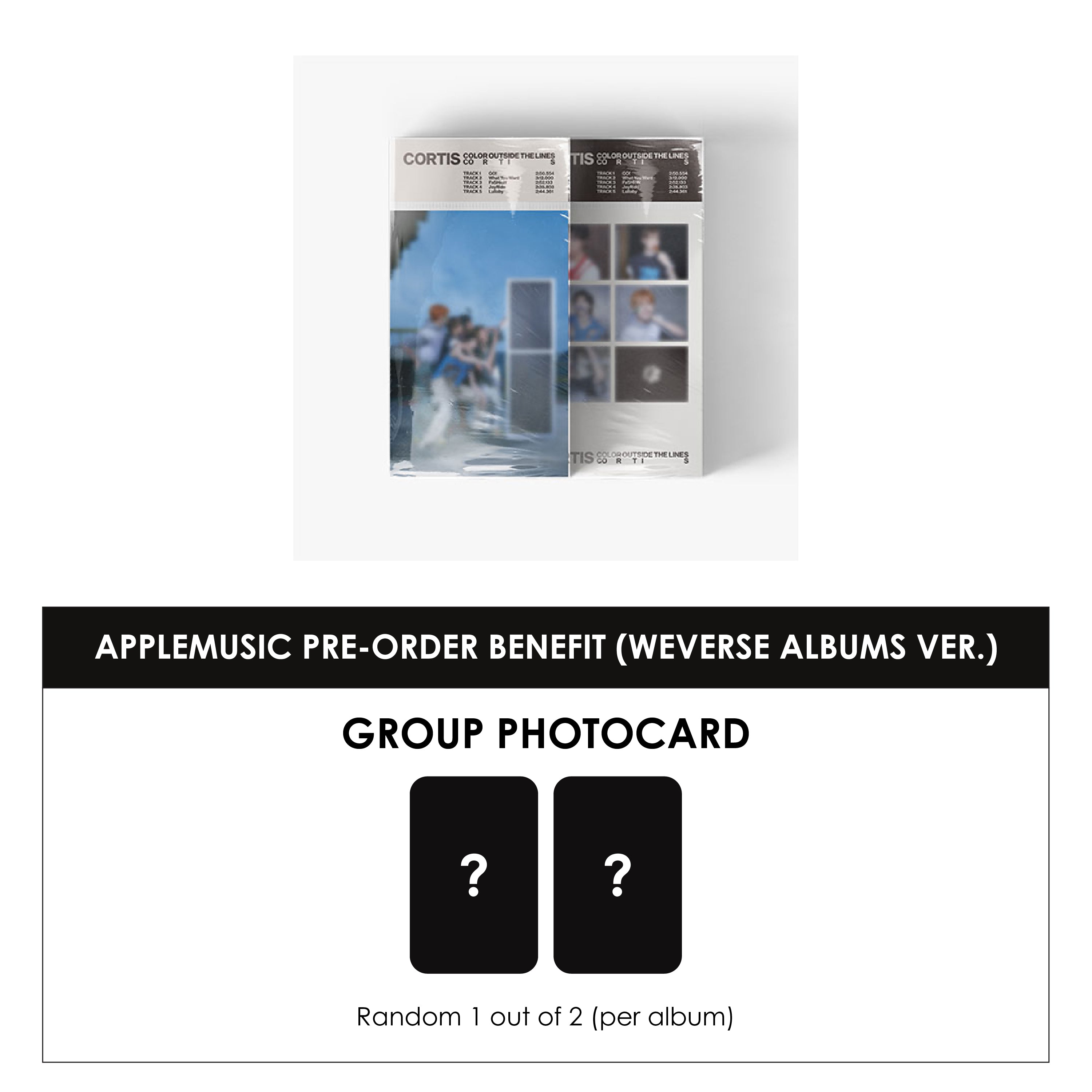 CORTIS 1ST EP ALBUM - COLOR OUTSIDE THE LINES (WEVERSE ALBUMS VER.) + APPLEMUSIC PHOTOCARD (PRE-ORDER)