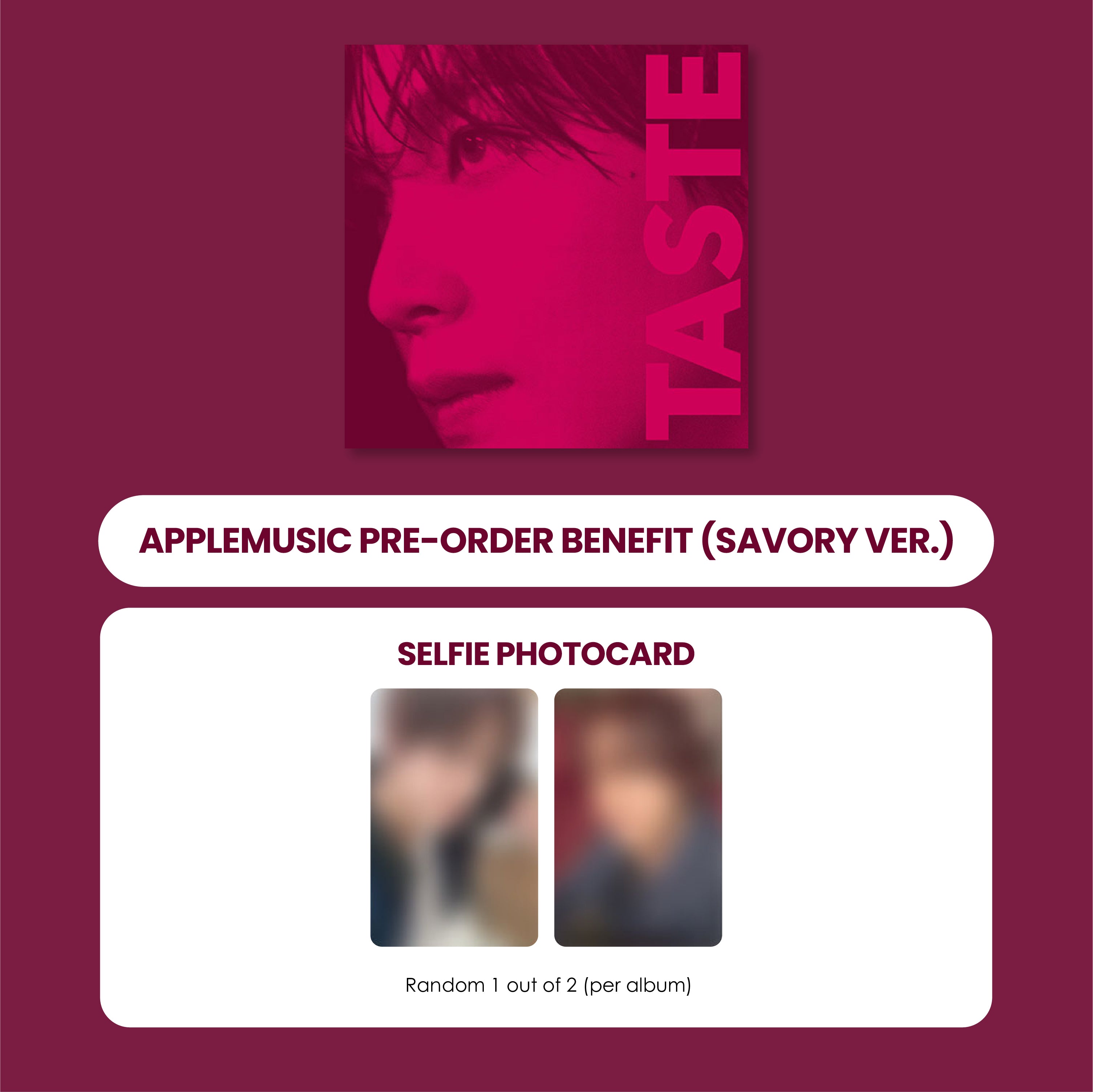 HAECHAN 1ST ALBUM - TASTE (SAVORY VER.) + APPLEMUSIC PHOTOCARD (PRE-ORDER)