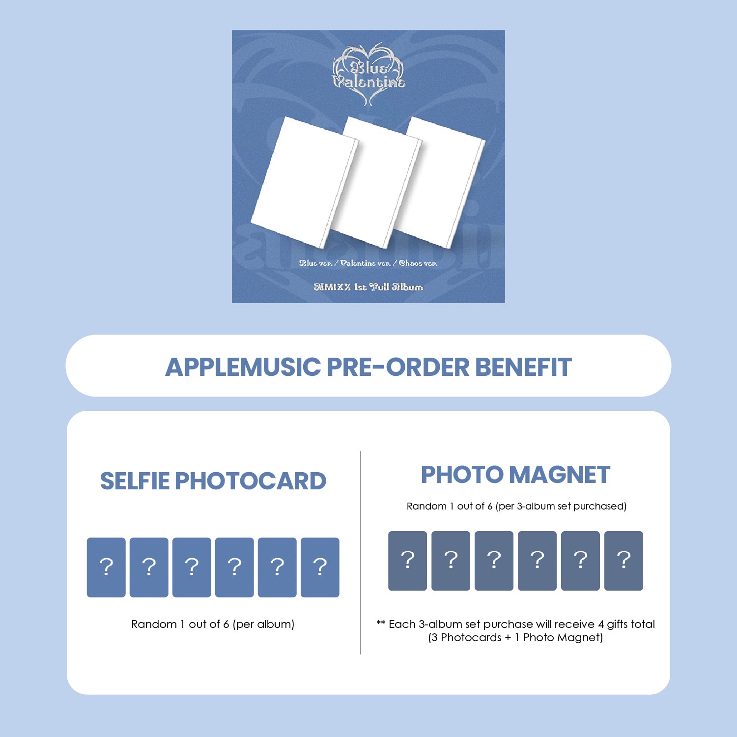 NMIXX 1ST ALBUM - BLUE VALENTINE + APPLEMUSIC PHOTOCARD + PHOTO MAGNET (PRE-ORDER)