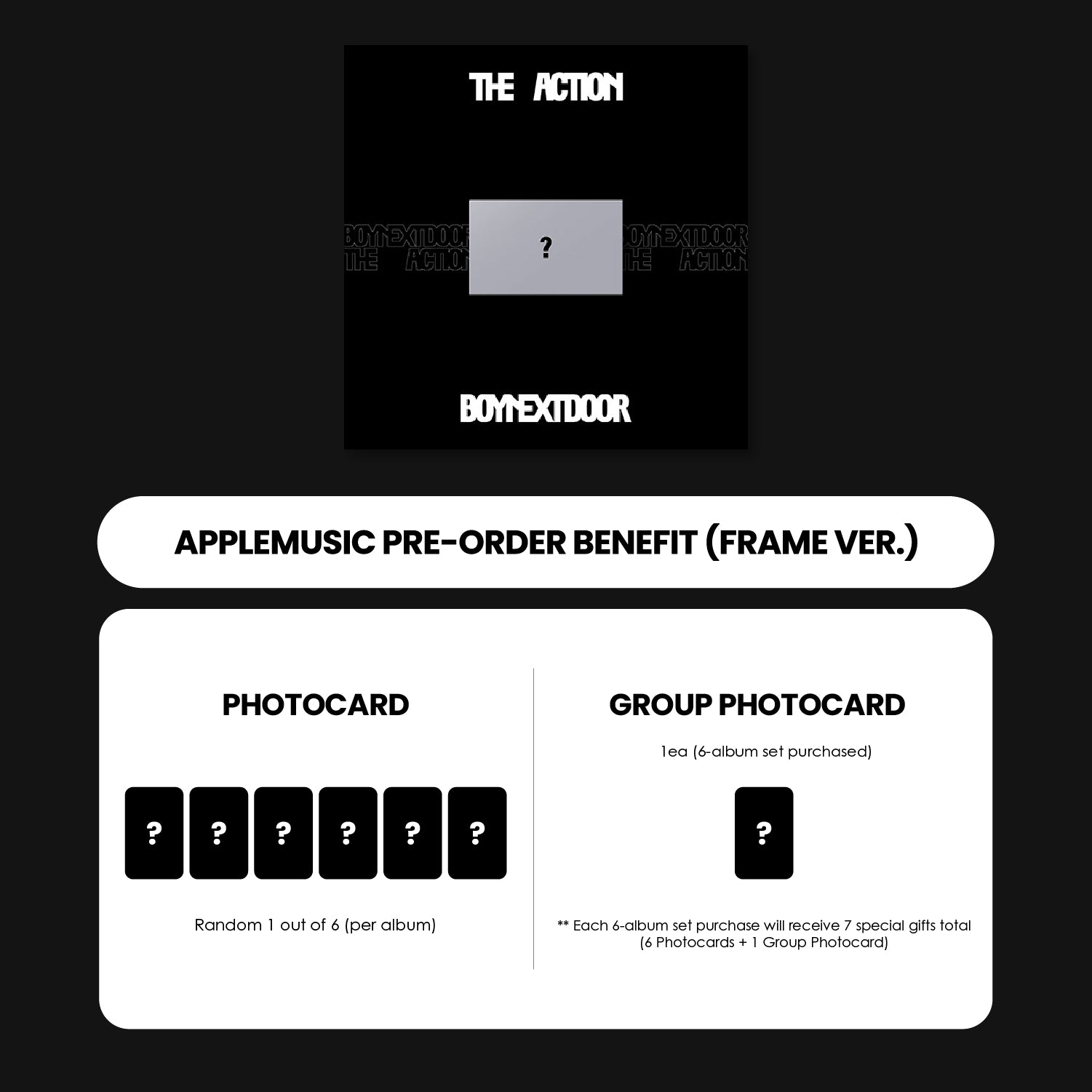BOYNEXTDOOR 5TH EP ALBUM - THE ACTION (FRAME VER.) + APPLEMUSIC PHOTOCARD (PRE-ORDER)