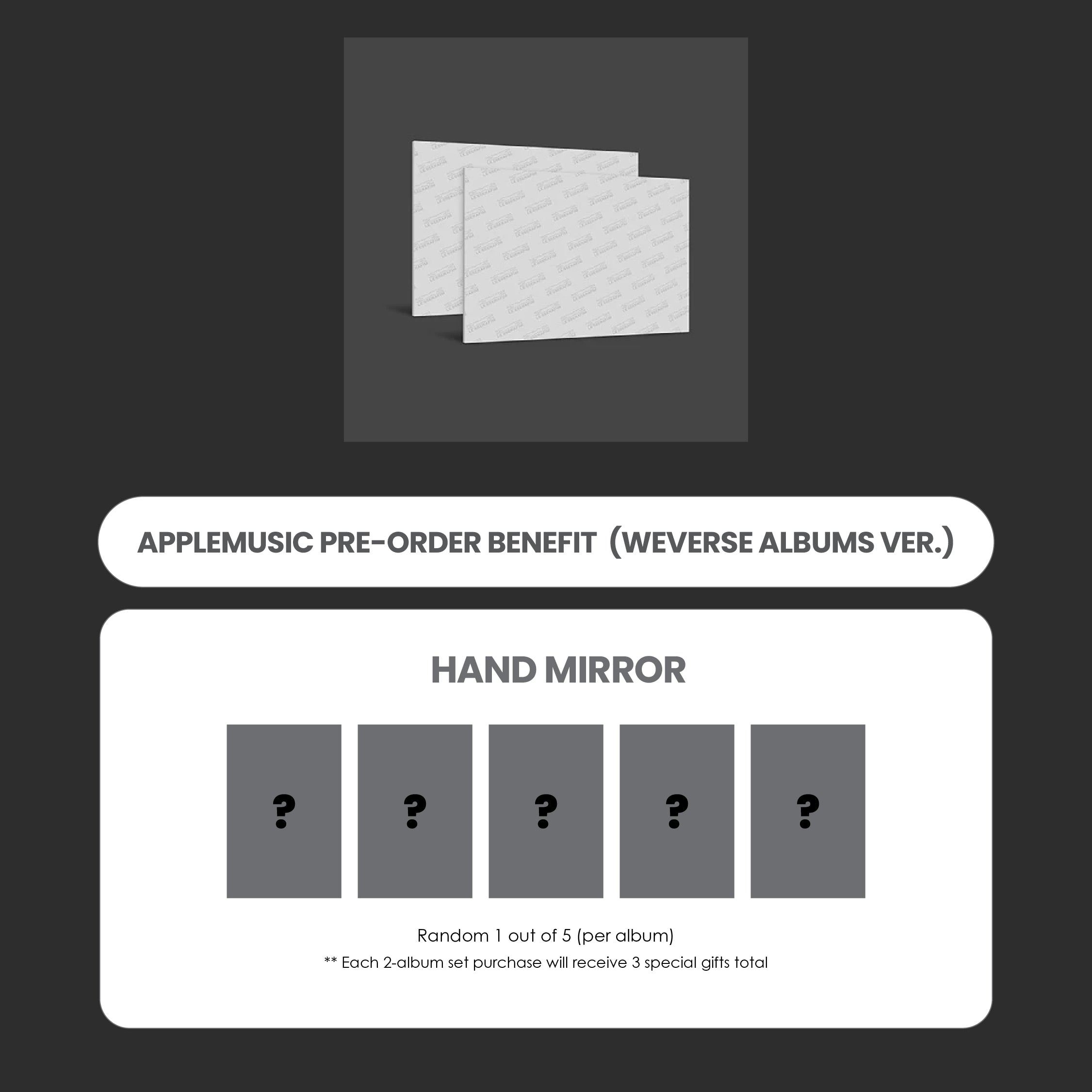 LE SSERAFIM 1ST SINGLE ALBUM - SPAGHETTI (WEVERSE ALBUMS VER.) + APPLEMUSIC HAND MIRROR (PRE-ORDER)
