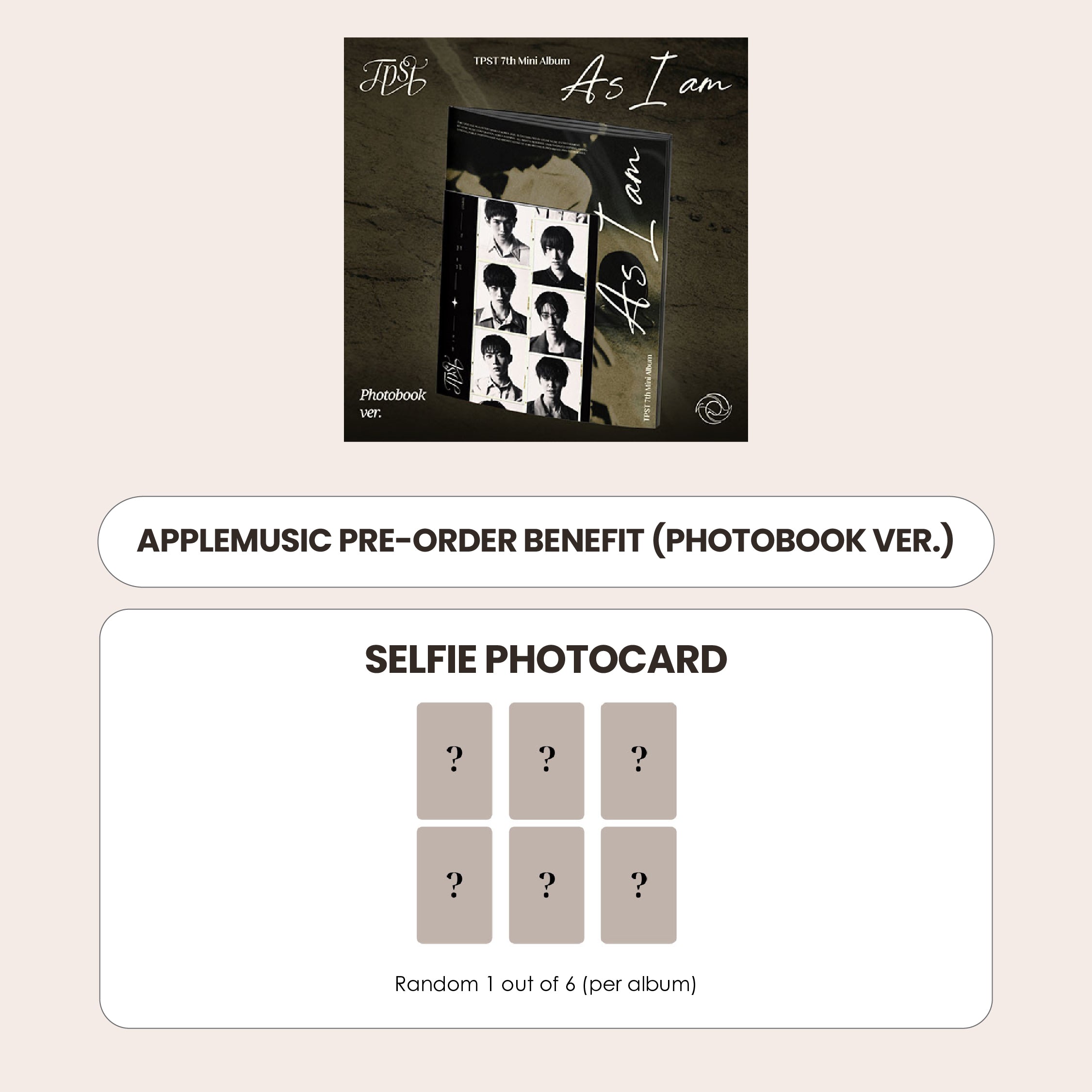 TEMPEST 7TH MINI ALBUM - AS I AM (PHOTOBOOK VER.) + APPLEMUSIC PHOTOCARD (PRE-ORDER)