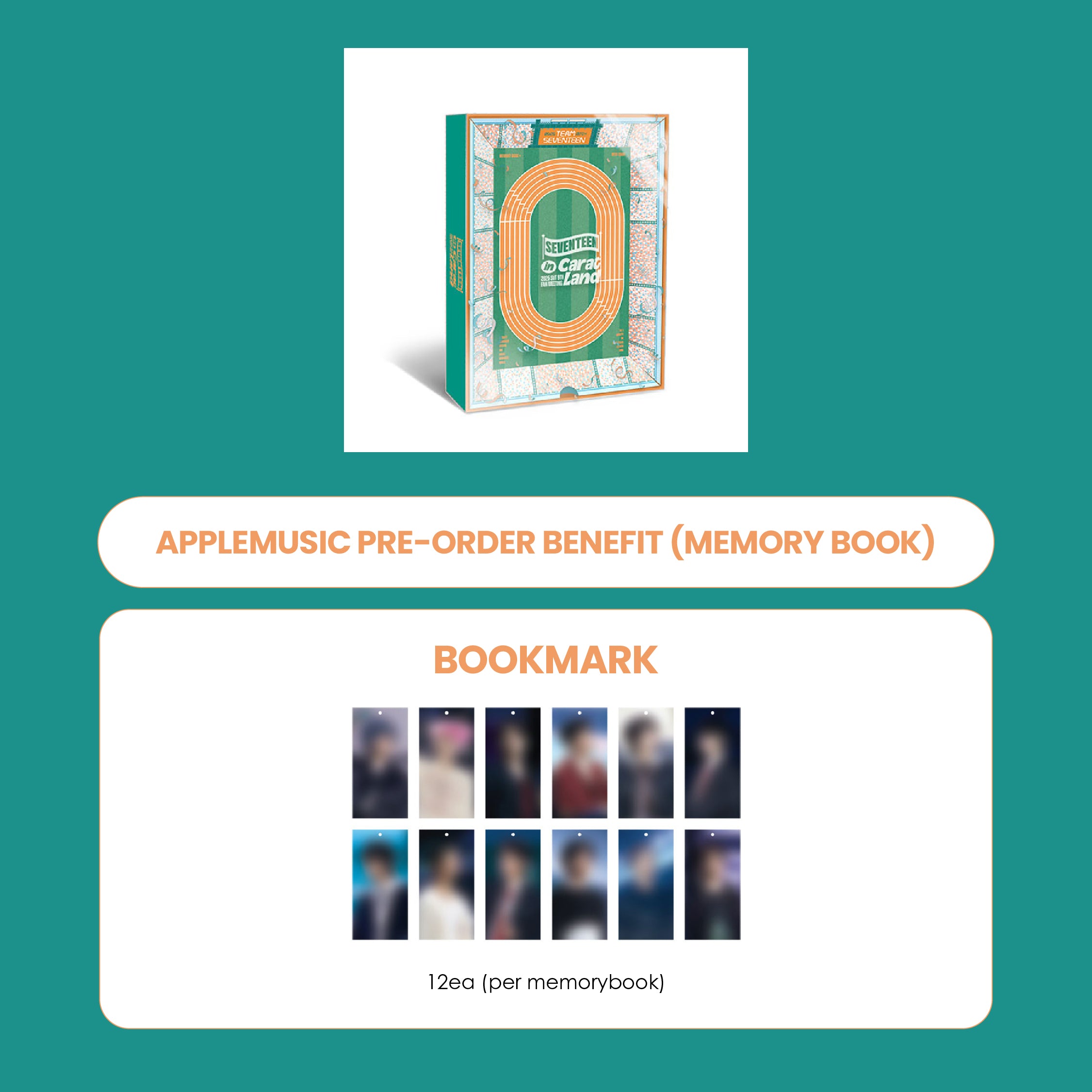 SEVENTEEN 2025 SVT 9TH FANMEETING [SEVENTEEN IN CARAT LAND] (MEMORY BOOK +) + APPLEMUSIC BOOKMARK (PRE-ORDER)