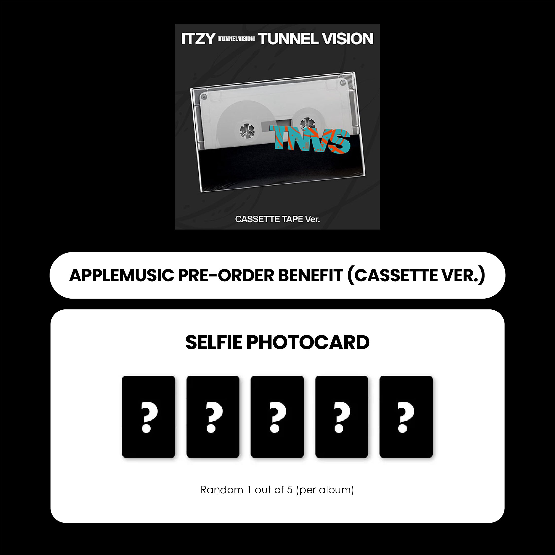 ITZY ALBUM - TUNNEL VISION (CASSETTE VER.) + APPLEMUSIC PHOTOCARD (PRE-ORDER)