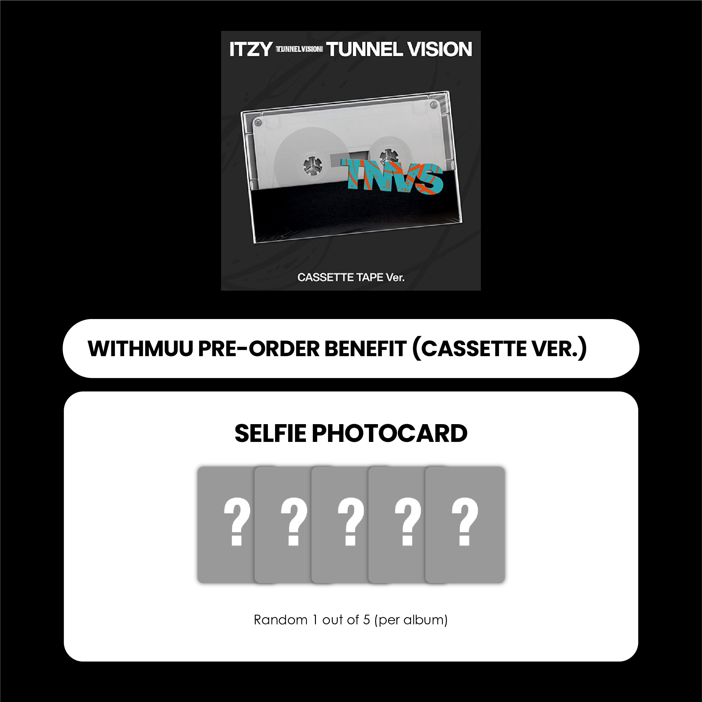 ITZY ALBUM - TUNNEL VISION (CASSETTE VER.) + WITHMUU PHOTOCARD (PRE-ORDER)