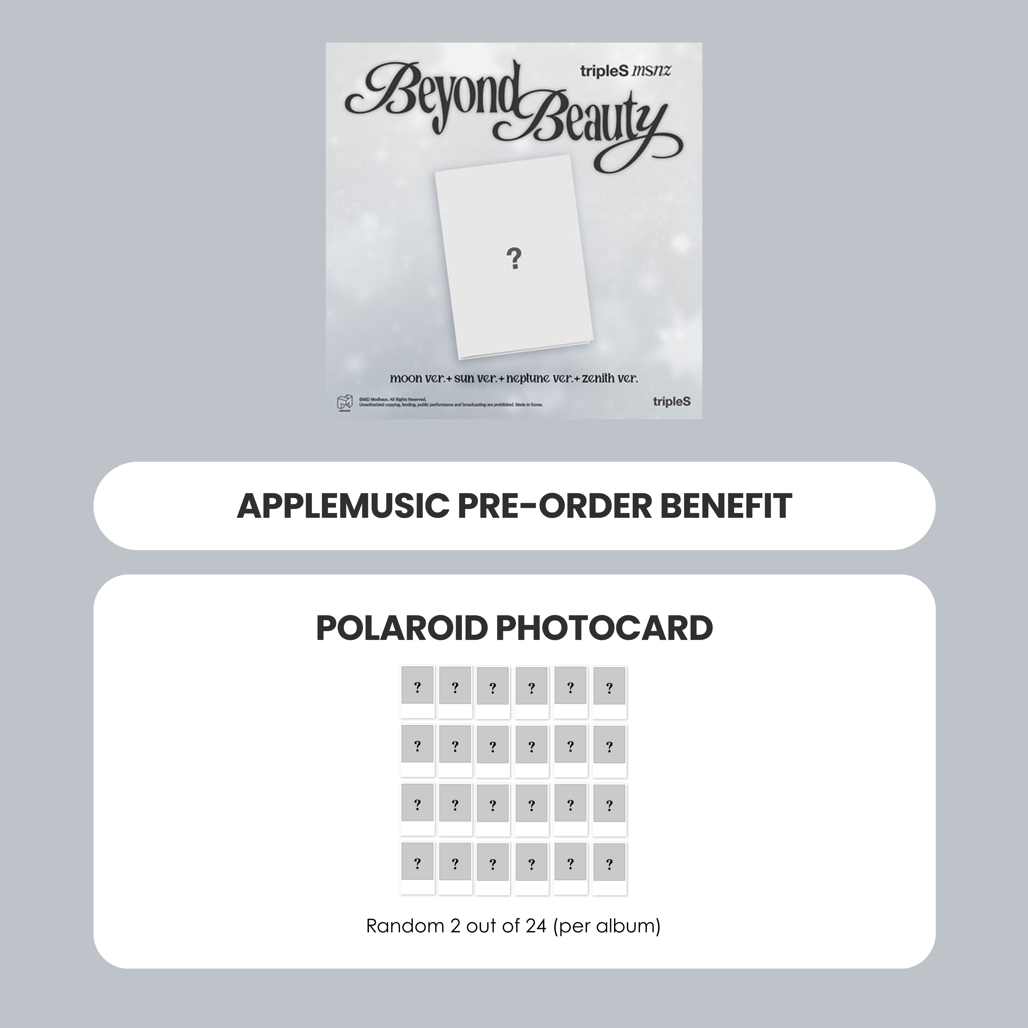 TRIPLES MINI ALBUM - MSNZ BEYOND BEAUTY + APPLEMUSIC PHOTOCARD (PRE-ORDER)