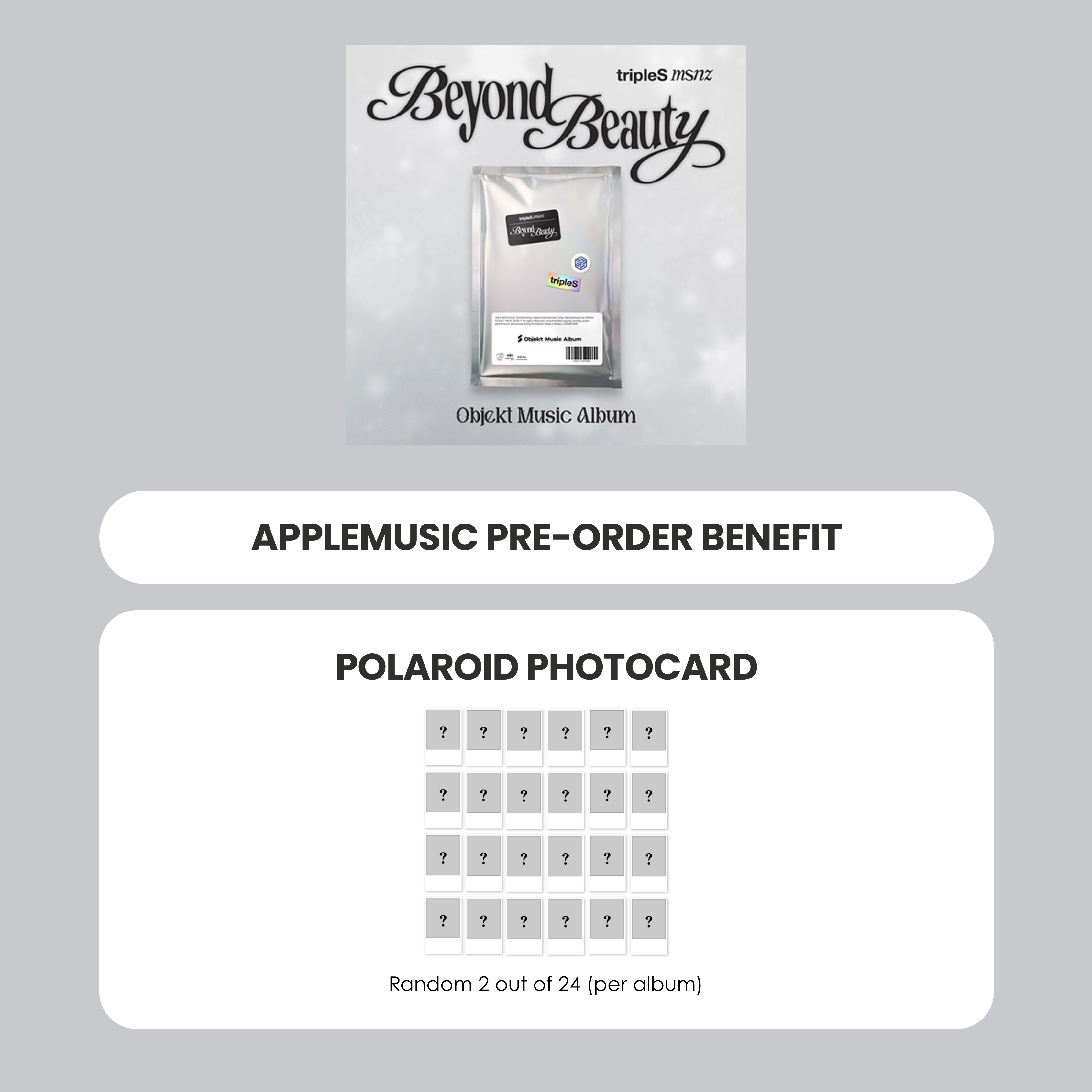 TRIPLES MINI ALBUM - MSNZ BEYOND BEAUTY (OBJEKT MUSIC ALBUM VER.) + APPLEMUSIC PHOTOCARD (PRE-ORDER)
