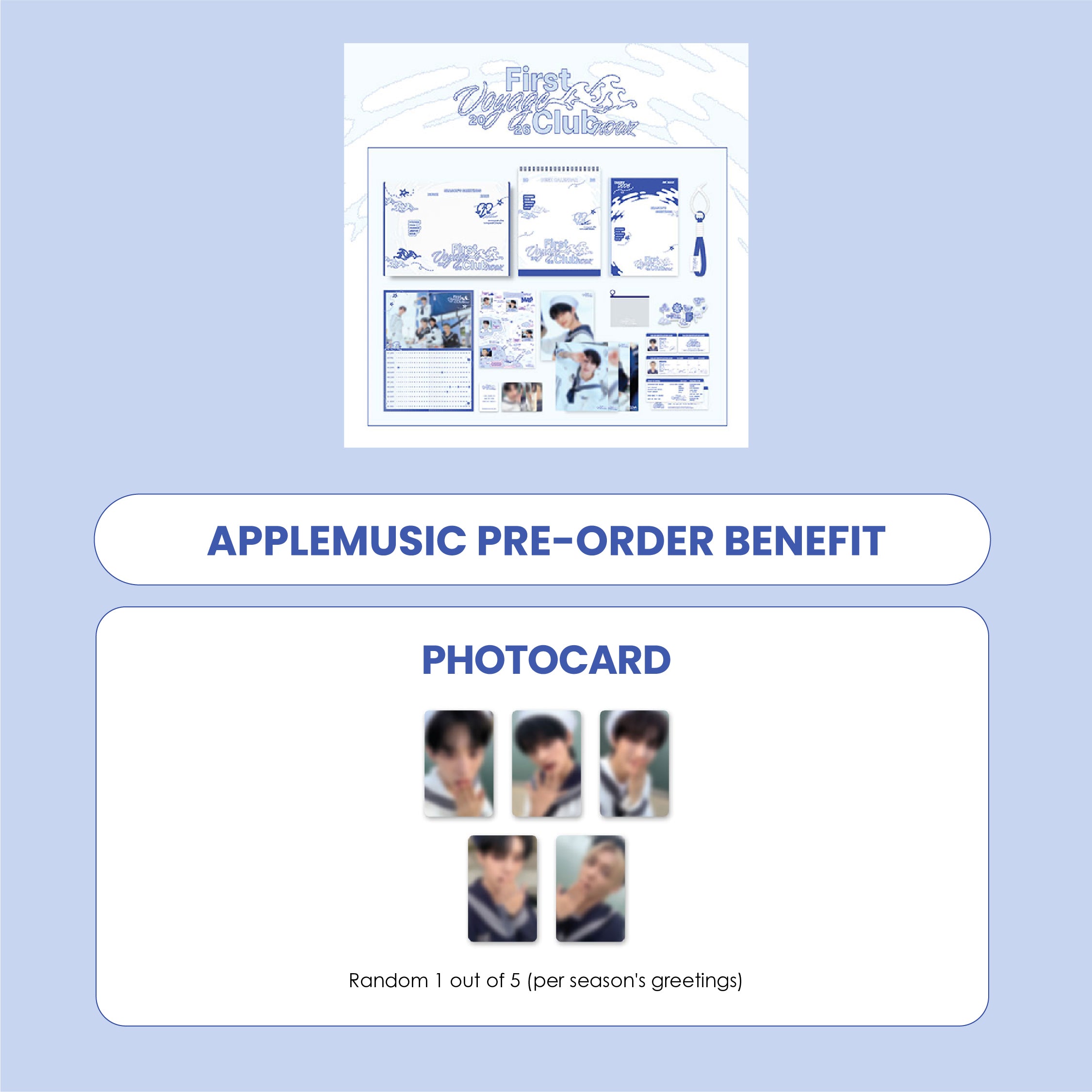 NOWZ 2026 SEASON'S GREETINGS - FIRST VOYAGE CLUB + APPLEMUSIC PHOTOCARD (PRE-ORDER)