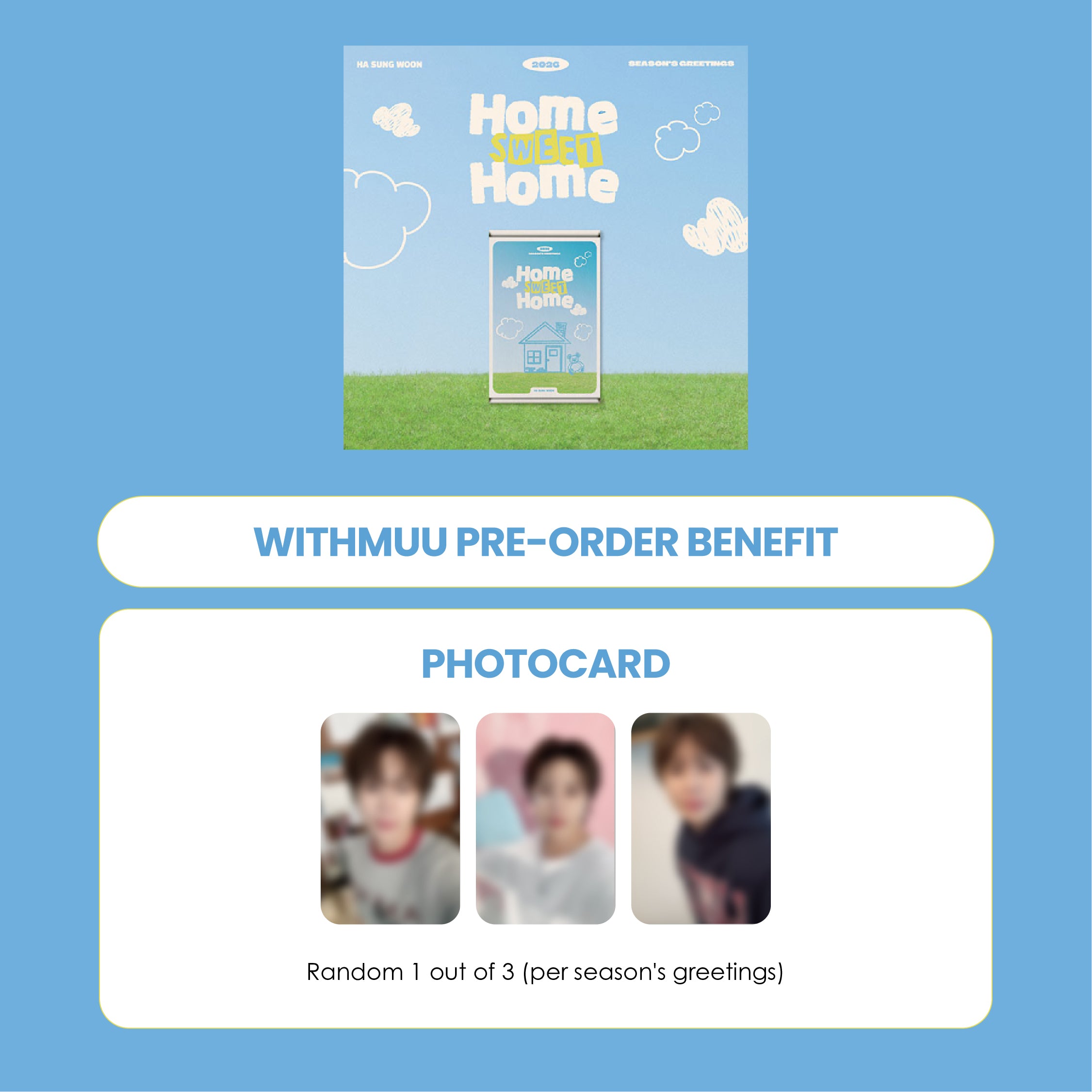 HA SUNG WOON 2026 SEASON'S GREETINGS - HOME SWEET HOME + WITHMUU PHOTOCARD (PRE-ORDER)