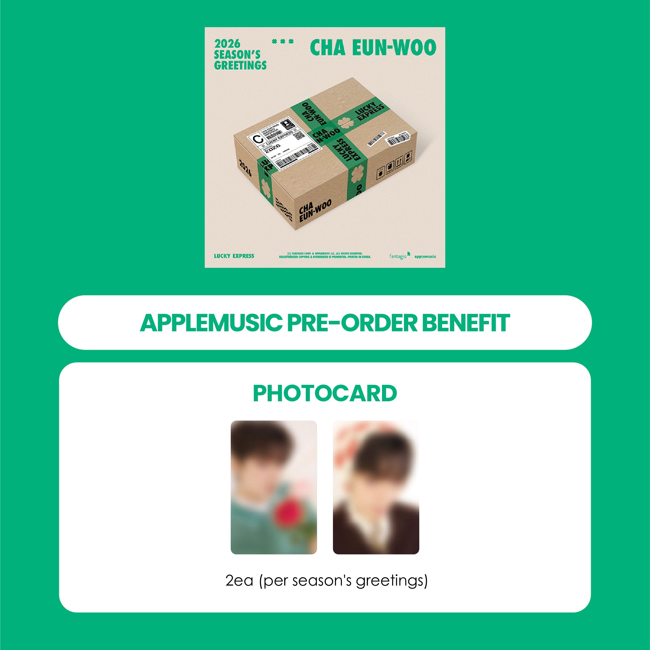 CHA EUNWOO 2026 SEASON'S GREETINGS - LUCKY EXPRESS + APPLEMUSIC PHOTOCARD (PRE-ORDER)