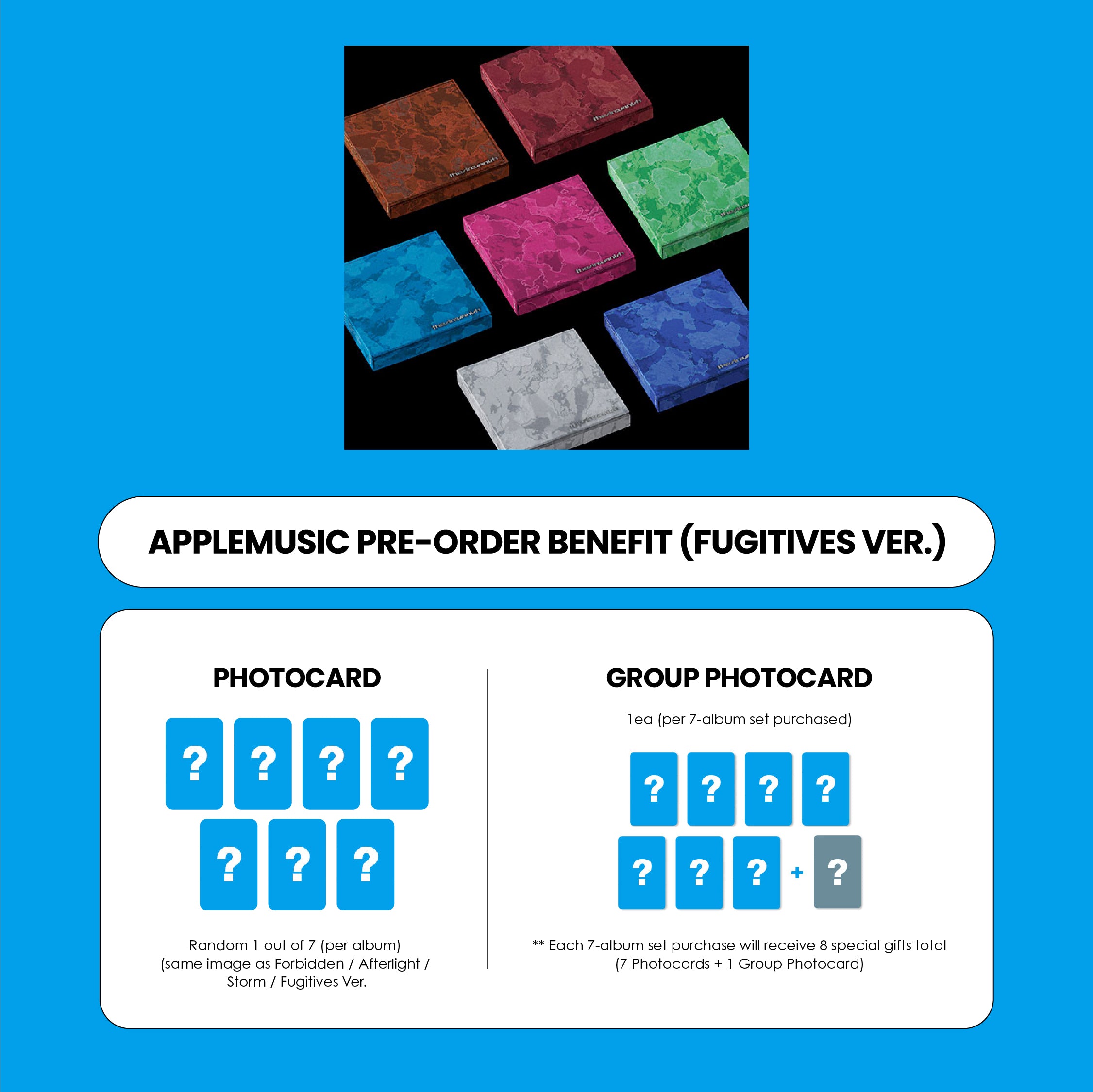 ENHYPEN 7TH MINI ALBUM - THE SIN : VANISH (FUGITIVES VER.) + APPLEMUSIC PHOTOCARD (PRE-ORDER)