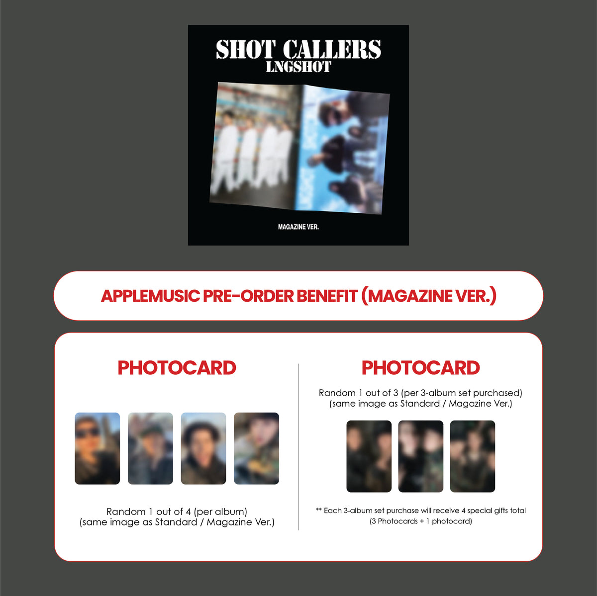 LNGSHOT 1ST EP ALBUM - SHOT CALLERS (MAGAZINE VER.) + APPLEMUSIC 