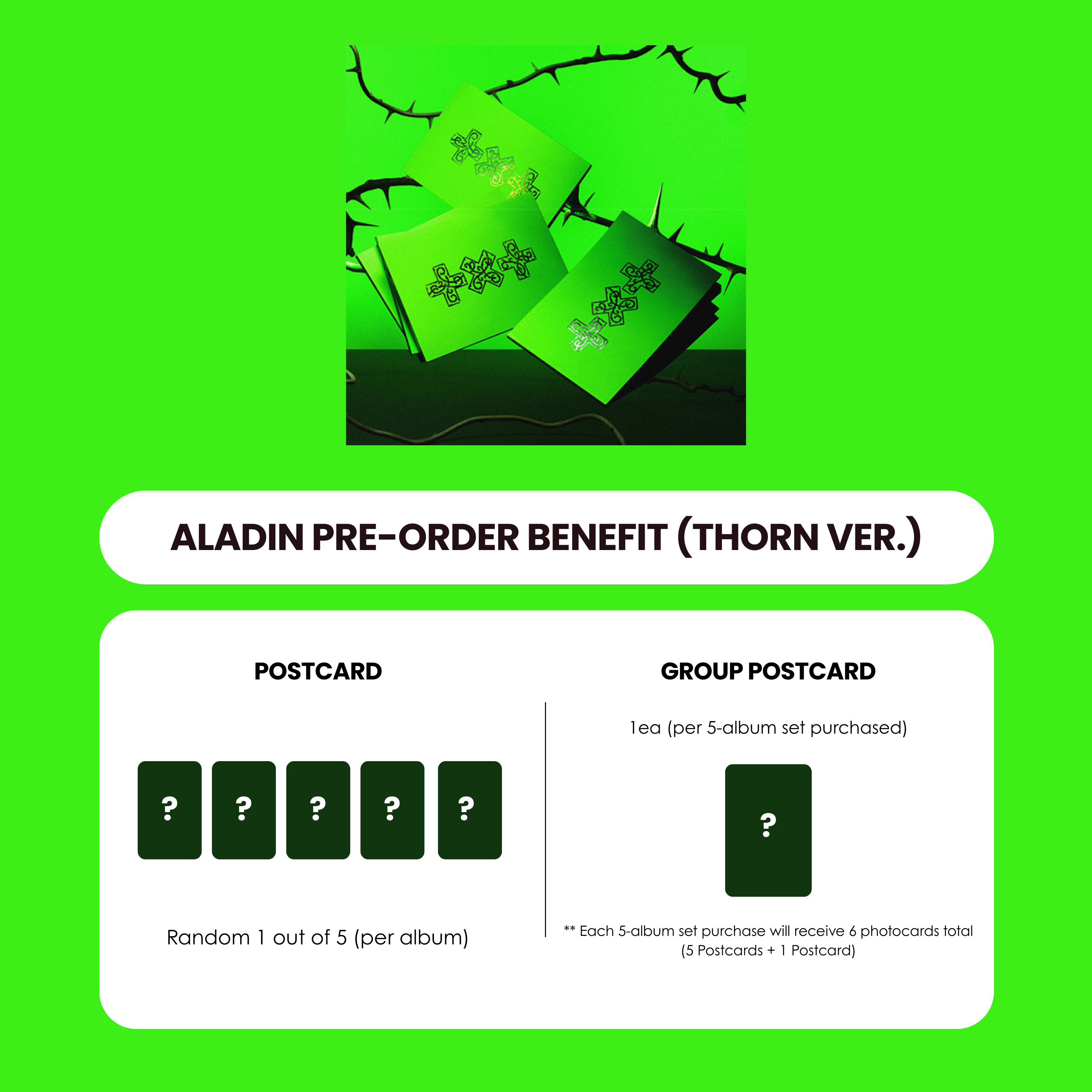 TXT 8TH MINI ALBUM - 7TH YEAR: WHEN THE WIND BRIEFLY STOPPED IN THE THORN BUSH (THORN VER.) + ALADIN POSTCARD (PRE-ORDER)