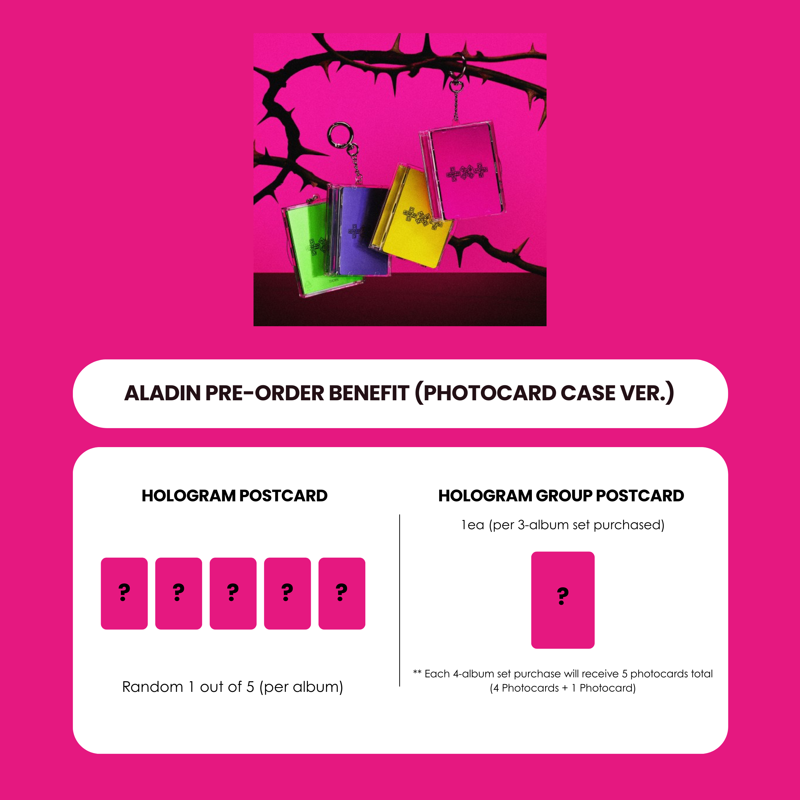 TXT 8TH MINI ALBUM - 7TH YEAR: WHEN THE WIND BRIEFLY STOPPED IN THE THORN BUSH (PHOTOCARD CASE VER.) + ALADIN POSTCARD (PRE-ORDER)