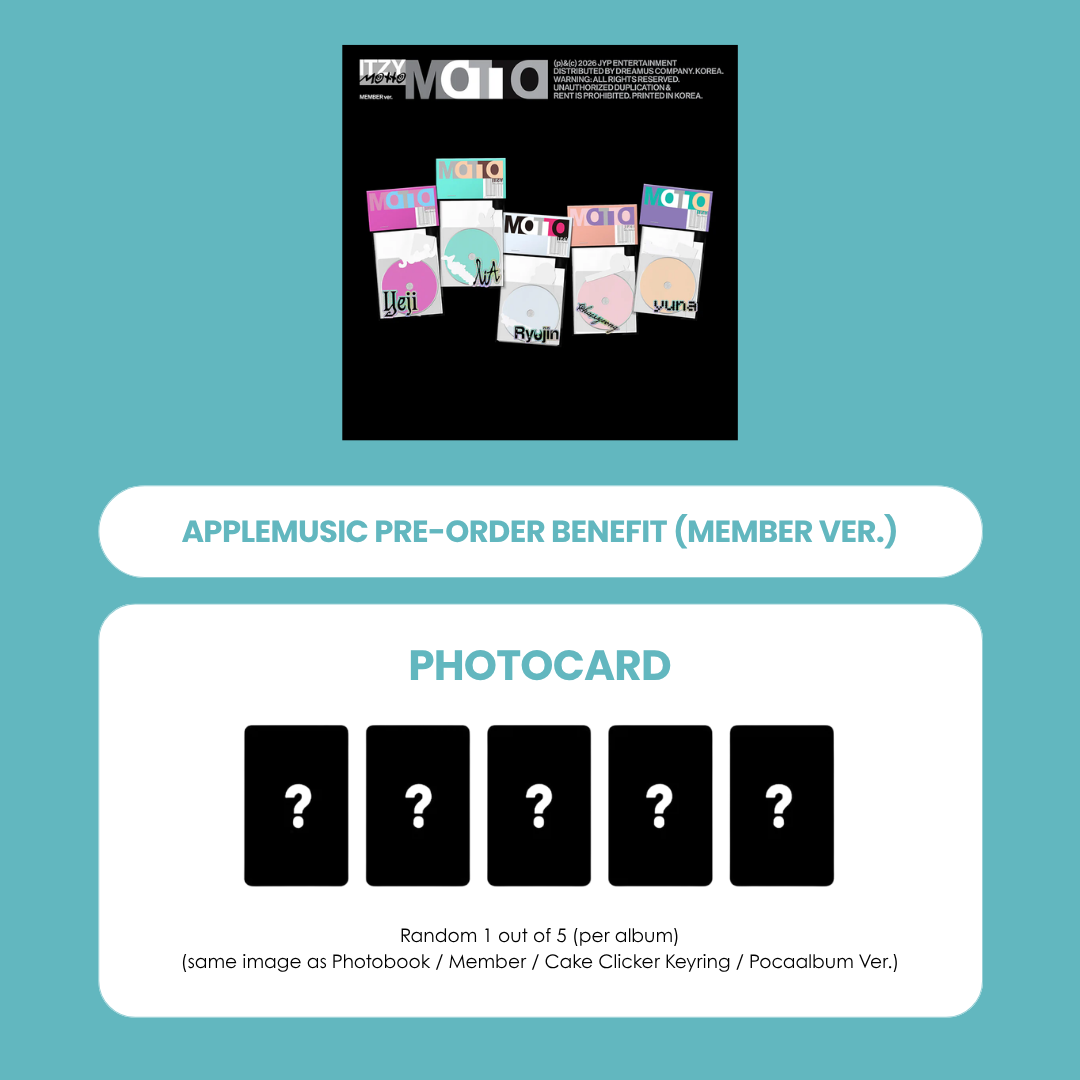 ITZY MINI ALBUM - MOTTO (MEMBER VER.) + APPLEMUSIC PHOTOCARD (PRE-ORDER)
