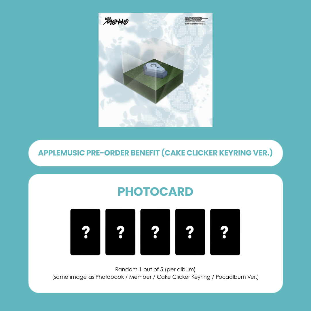 ITZY MINI ALBUM - MOTTO (CAKE CLICKER KEYRING VER.) + APPLEMUSIC PHOTOCARD (PRE-ORDER)