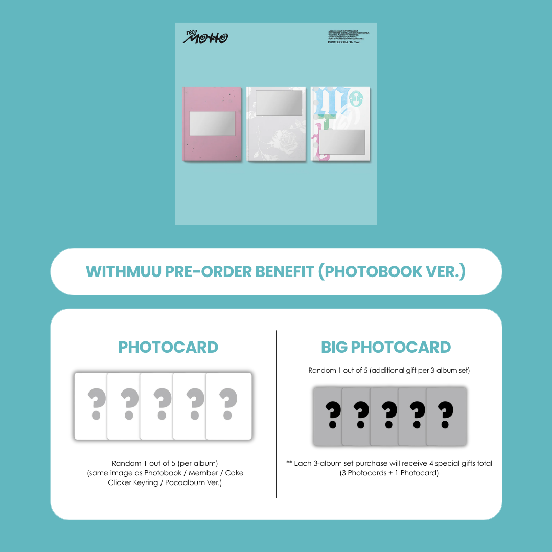 ITZY MINI ALBUM - MOTTO (PHOTOBOOK VER.) + WITHMUU PHOTOCARD (PRE-ORDER)