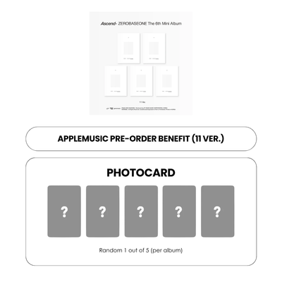 ZEROBASEONE 6TH MINI ALBUM - ASCEND- (11 VER.) + APPLEMUSIC PHOTOCARD