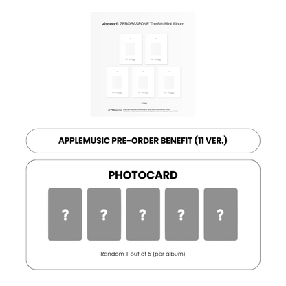 ZEROBASEONE 6TH MINI ALBUM - ASCEND- (11 VER.) + APPLEMUSIC PHOTOCARD