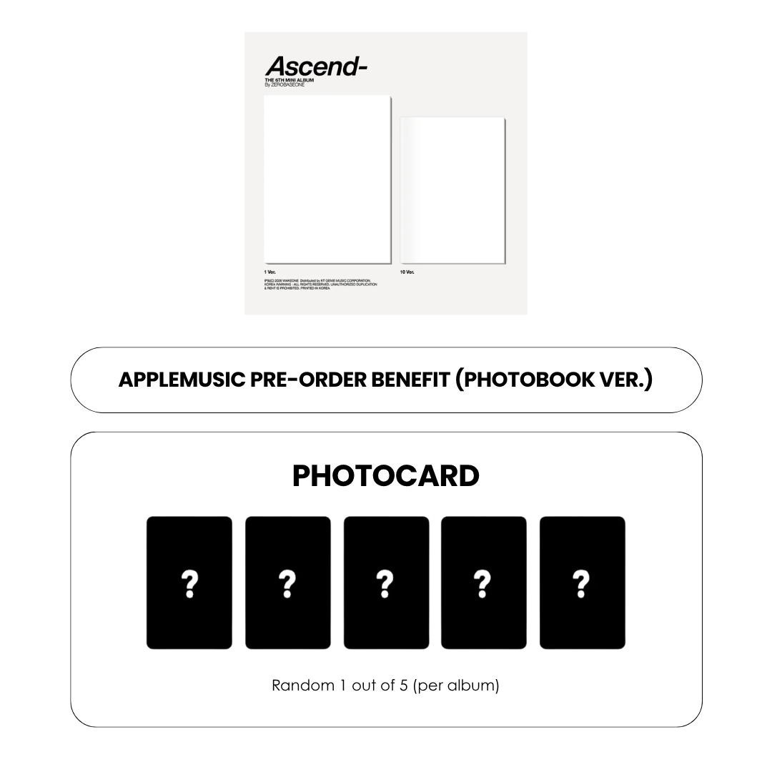 ZEROBASEONE 6TH MINI ALBUM - ASCEND- (PHOTOBOOK VER.) + APPLEMUSIC PHOTOCARD (PRE-ORDER)