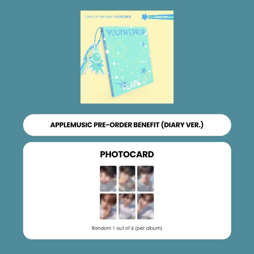 FLARE U 1ST MINI ALBUM - YOUTH ERROR (DIARY VER.) + APPLEMUSIC PHOTOCARD (PRE-ORDER)