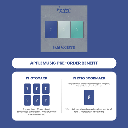 BOYNEXTDOOR 1ST STUDIO ALBUM - HOME + APPLEMUSIC PHOTOCARD + BOOKMARK (PRE-ORDER)