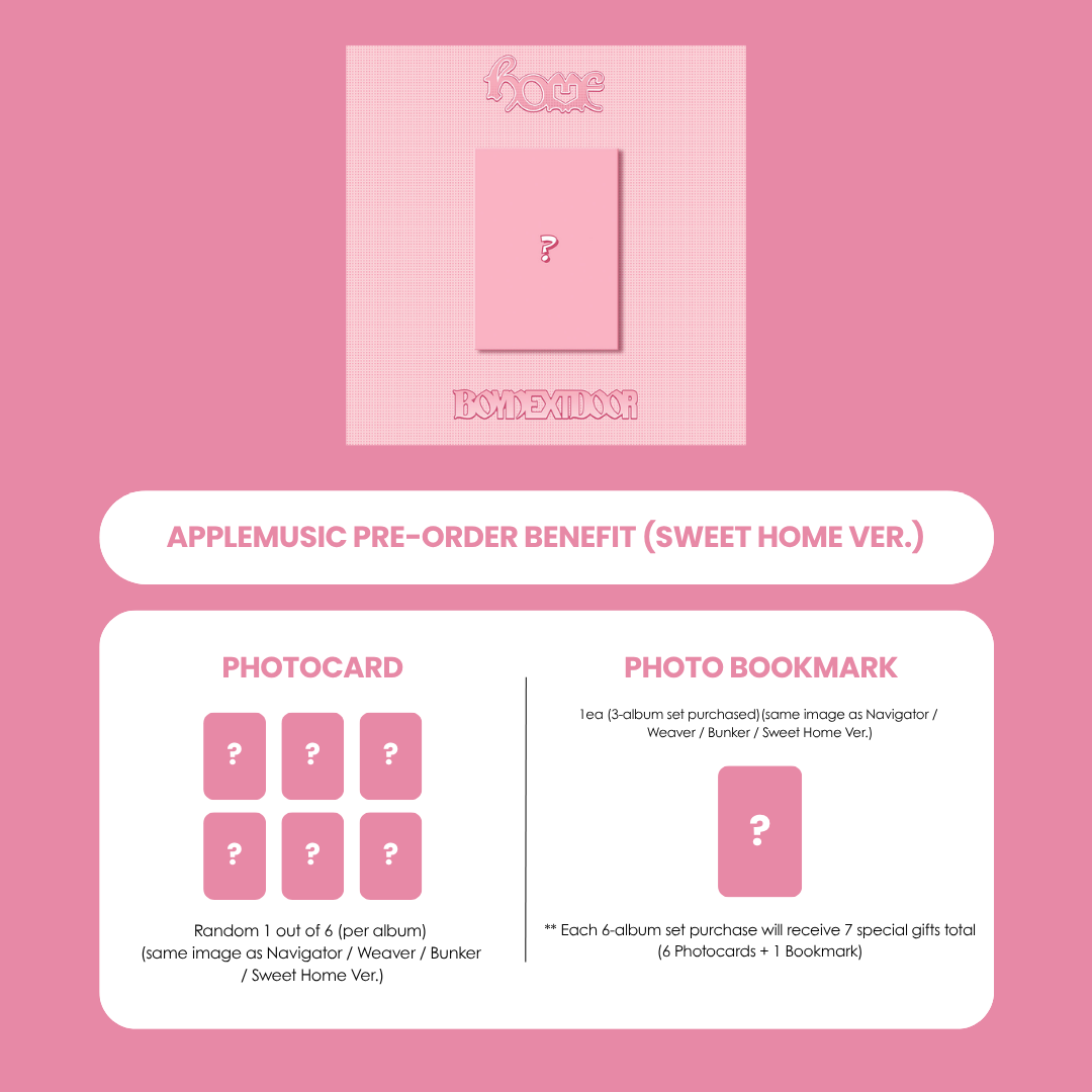 BOYNEXTDOOR 1ST STUDIO ALBUM - HOME (SWEET HOME VER.) + APPLEMUSIC PHOTOCARD + BOOKMARK (PRE-ORDER)
