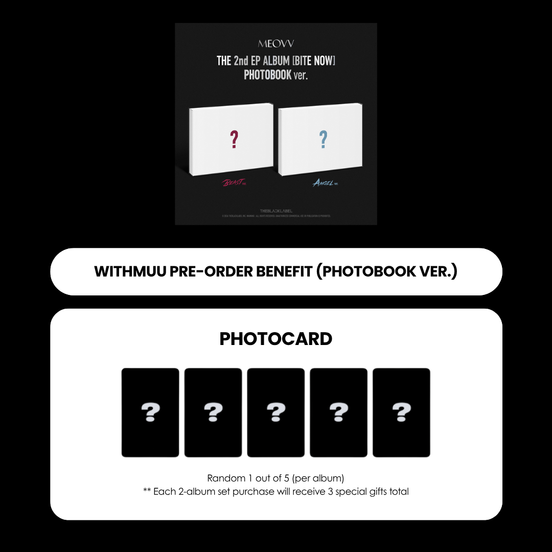 MEOVV 2ND EP ALBUM - BITE NOW (PHOTOBOOK VER.) + WITHMUU PHOTOCARD (PRE-ORDER)