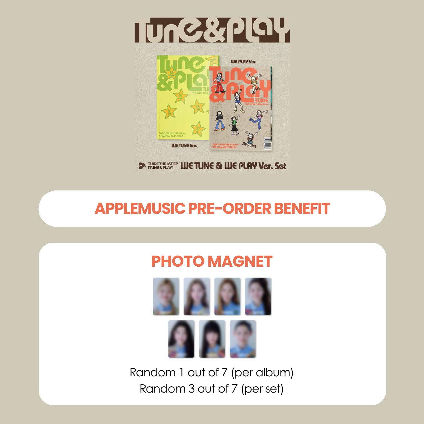 TUIDE 1ST EP ALBUM - TUNE & PLAY + APPLEMUSIC PHOTO MAGNET (PRE-ORDER)