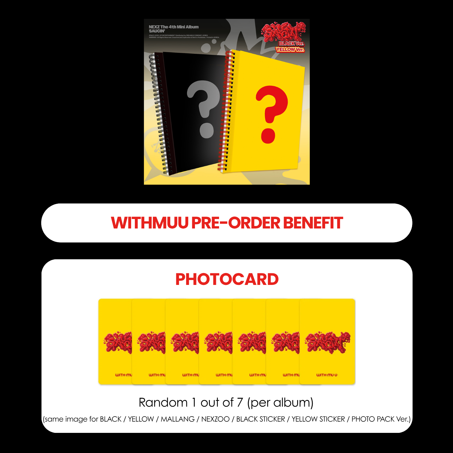 NEXZ 4TH MINI ALBUM - SAUCIN  + WITHMUU PHOTOCARD (PRE-ORDER)