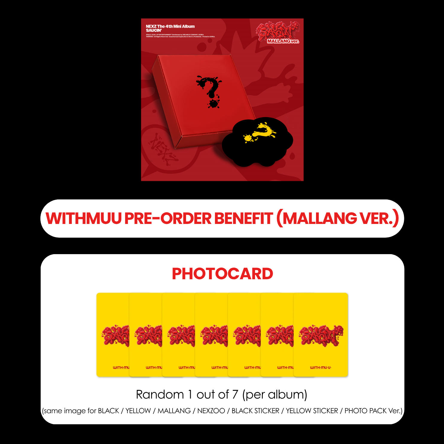NEXZ 4TH MINI ALBUM - SAUCIN (MALLANG VER.) + WITHMUU PHOTOCARD (PRE-ORDER)