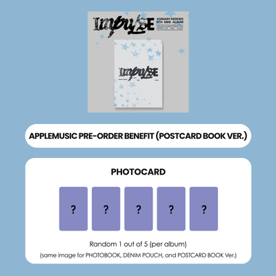 XDINARY HEROES 9TH MINI ALBUM - IMPULSE (POSTCARD BOOK VER.) + APPLEMUSIC PHOTOCARD