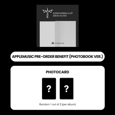 SUNG HAN BIN 1ST MINI ALBUM - DEAD:ALIVE (PHOTOBOOK VER.) + APPLEMUSIC PHOTOCARD (PRE-ORDER)